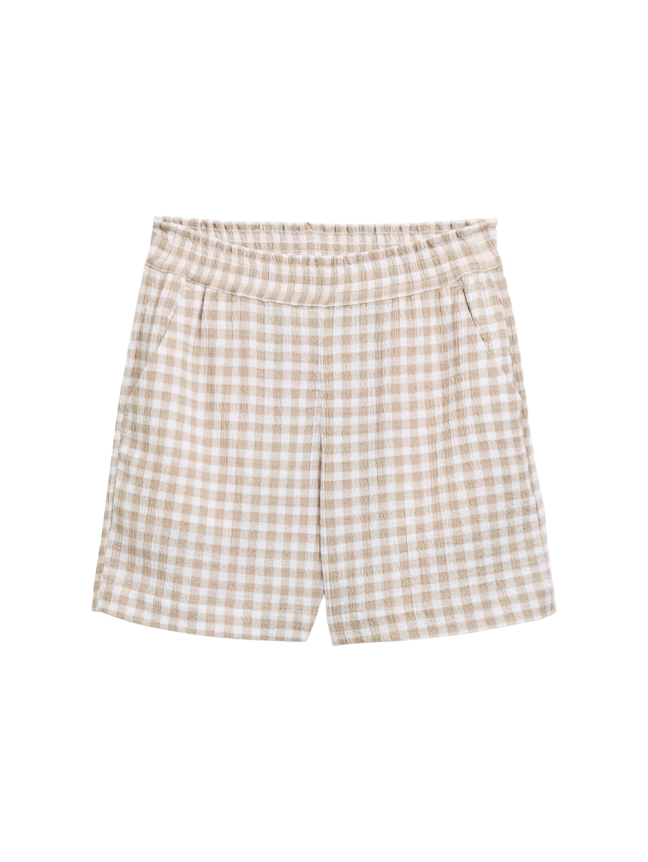 TOM TAILOR Denim Bermudas W natur,Casual,Polyester,Unifarben,Relaxed Fit,Mittel
