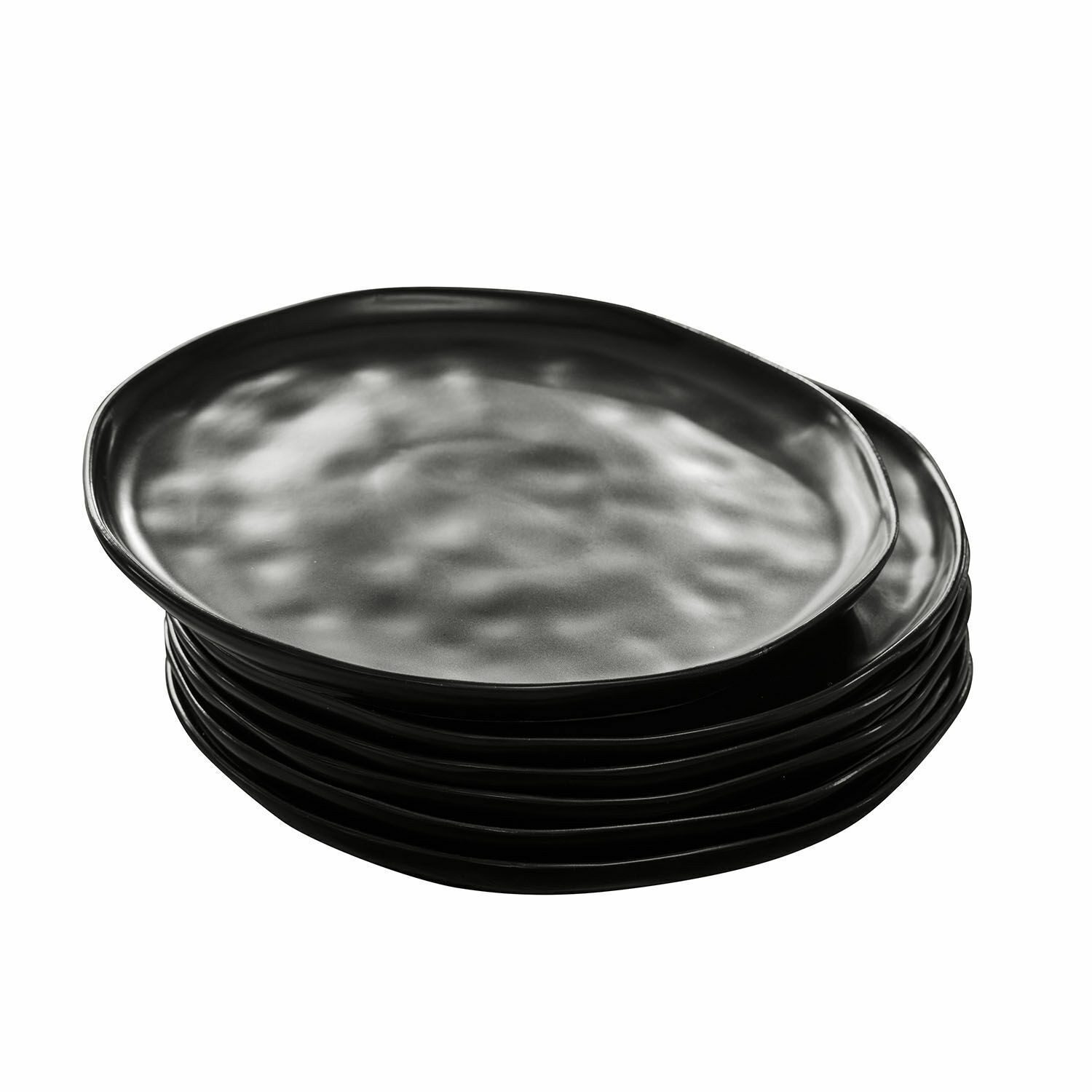 Mirabeau Geschirr-Set Teller 6er Set Biarré schwarz, Steinzeug