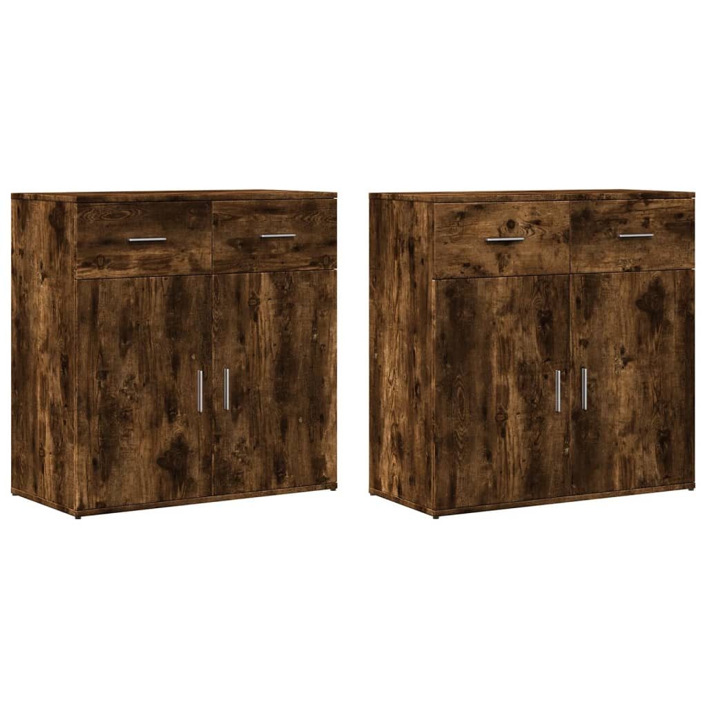 vidaXL Sideboard Sideboards 2 Stk. Räuchereiche günstig online kaufen