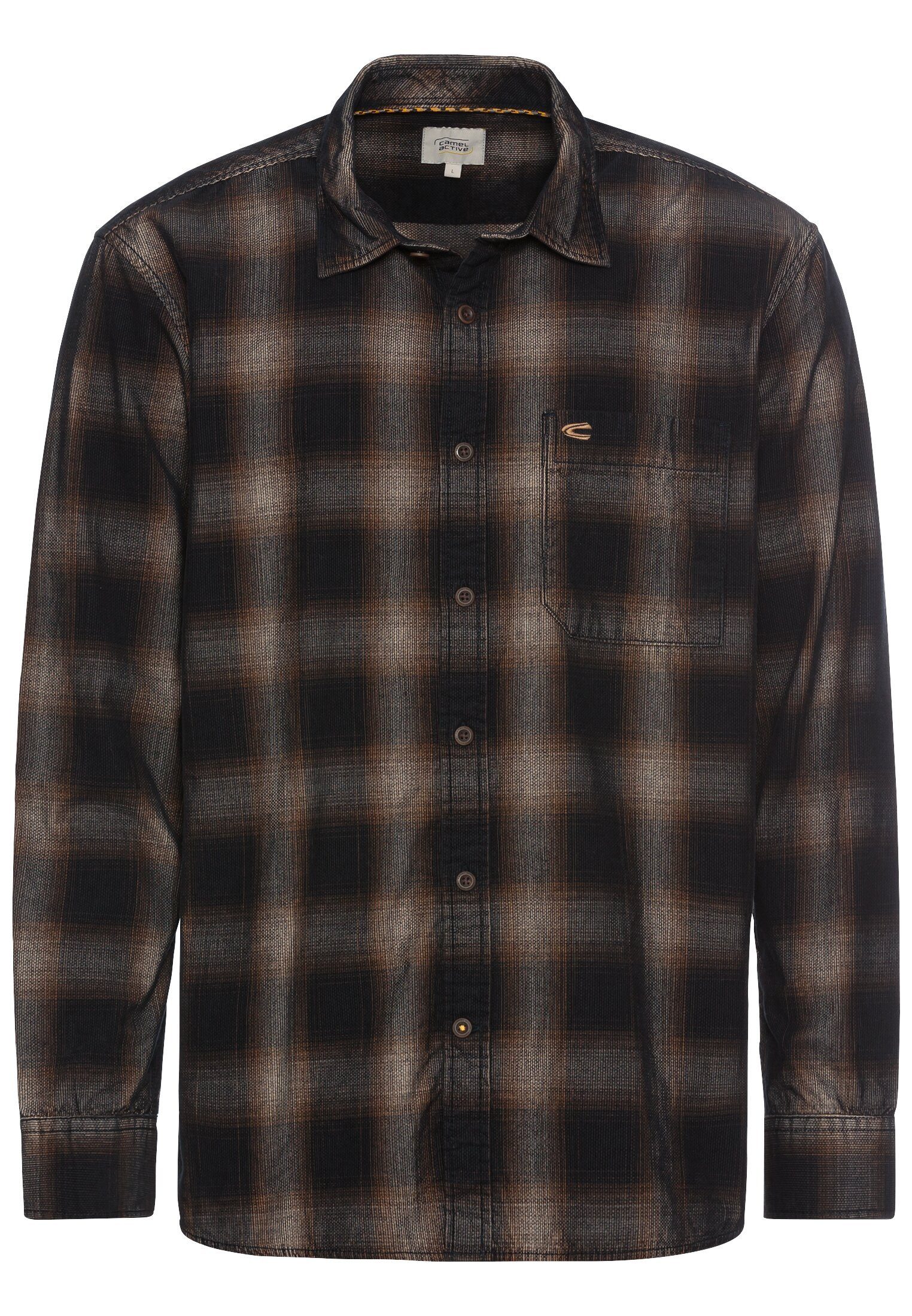 camel active Langarmhemd Langarm Hemd aus reiner Baumwolle günstig online kaufen