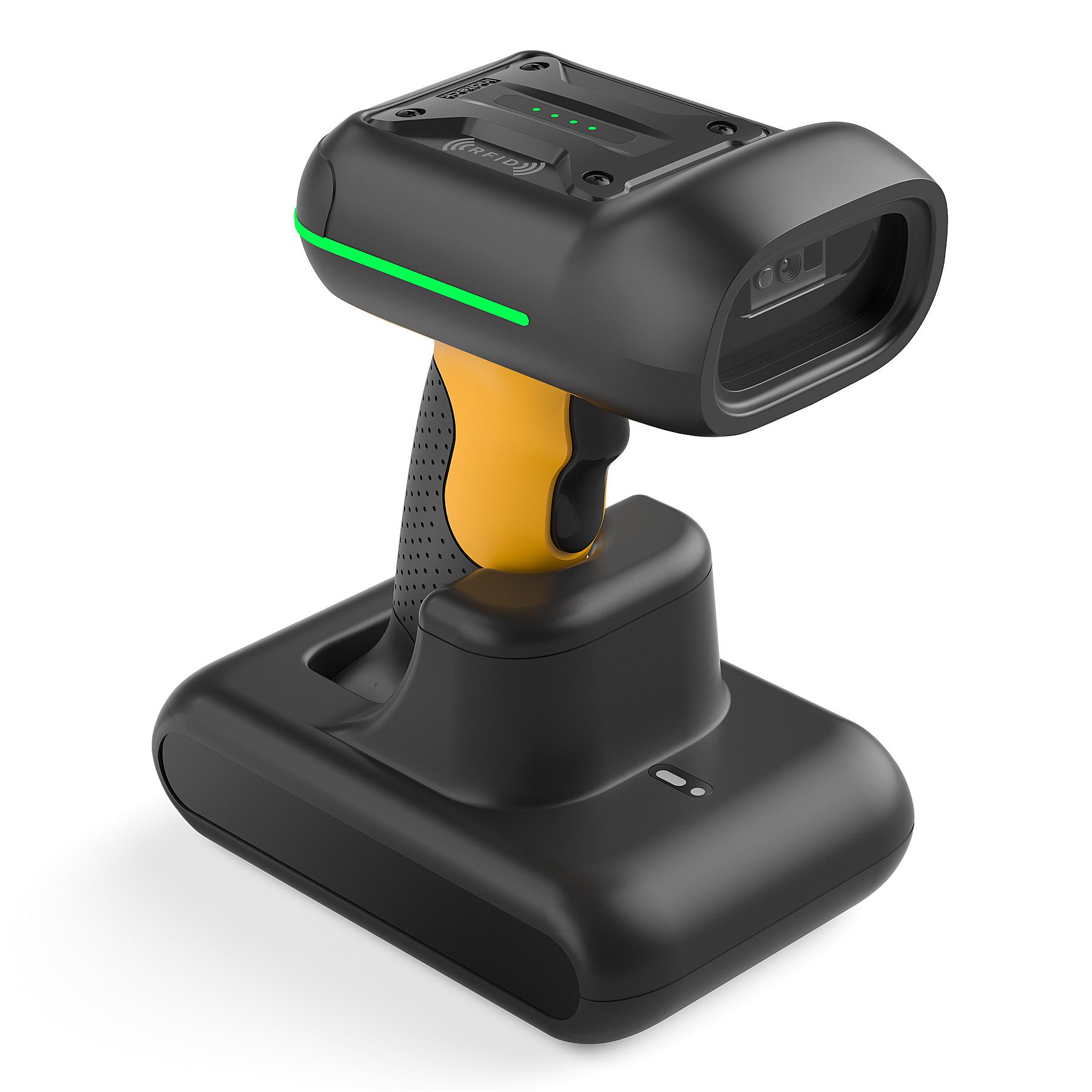 Inateck RFID 1D 2D QR Code Barcode Scanner Kabellos Industrial mit Ladestation Handscanner, (IP67 wasserdicht und staubdicht)