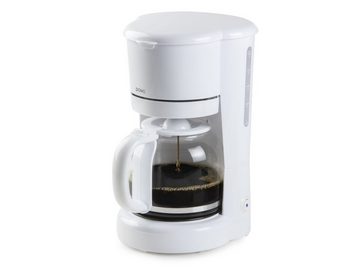 Domo Filterkaffeemaschine, 1.5l Kaffeekanne, Permanentfilter 4, kleine 12 Tassen nachhaltige Kaffee-Filtermaschine Weiß mit Glaskanne