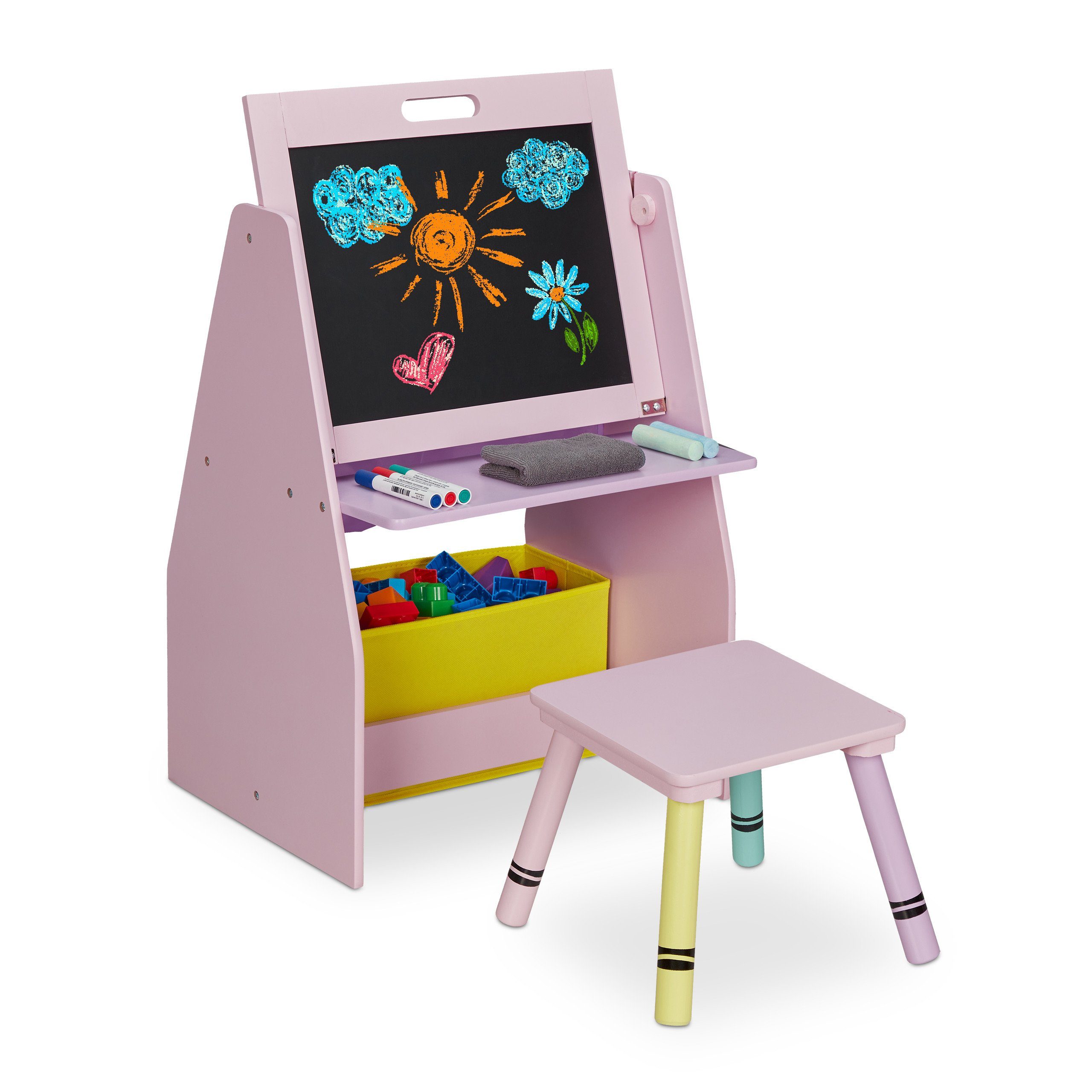 relaxdays Bücherturm Kinderregal mit Tafel günstig online kaufen