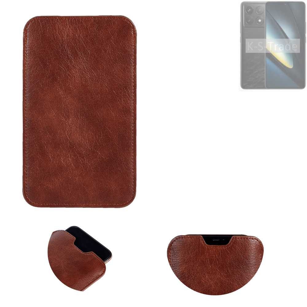 K-S-Trade Handyhülle für POCO F6 Pro, Schutzhülle Handyhülle Handytasche Kunstleder Sleeve in braun