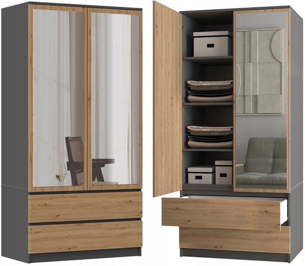 ibonto Kleiderschrank Wäscheschrank Bekleidungsschrank mit 2 günstig online kaufen