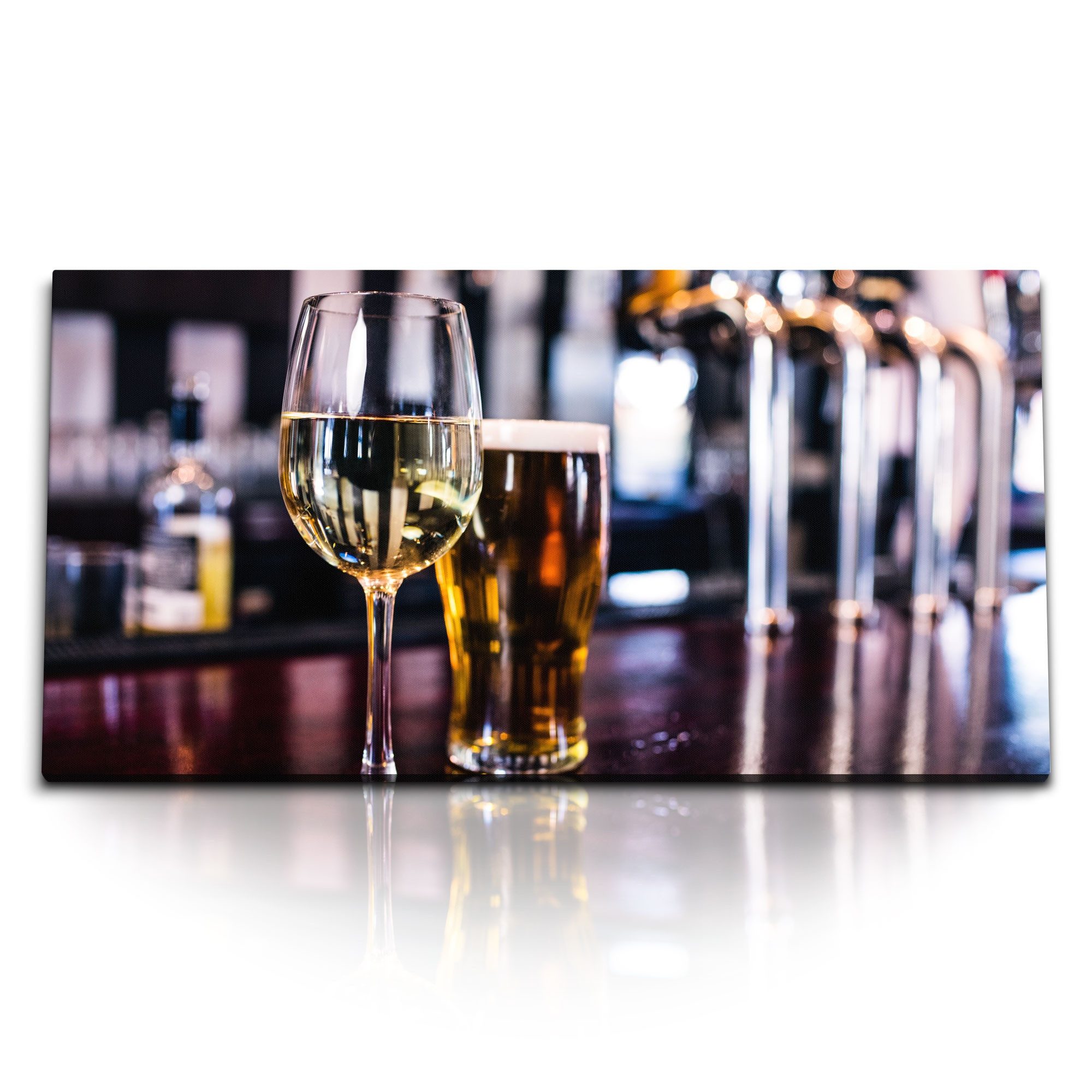 Leinwandbild Kunstdruck Bilder 120x60cm Bier Bar Pilz Gastronomie Wein Lokal Barthe