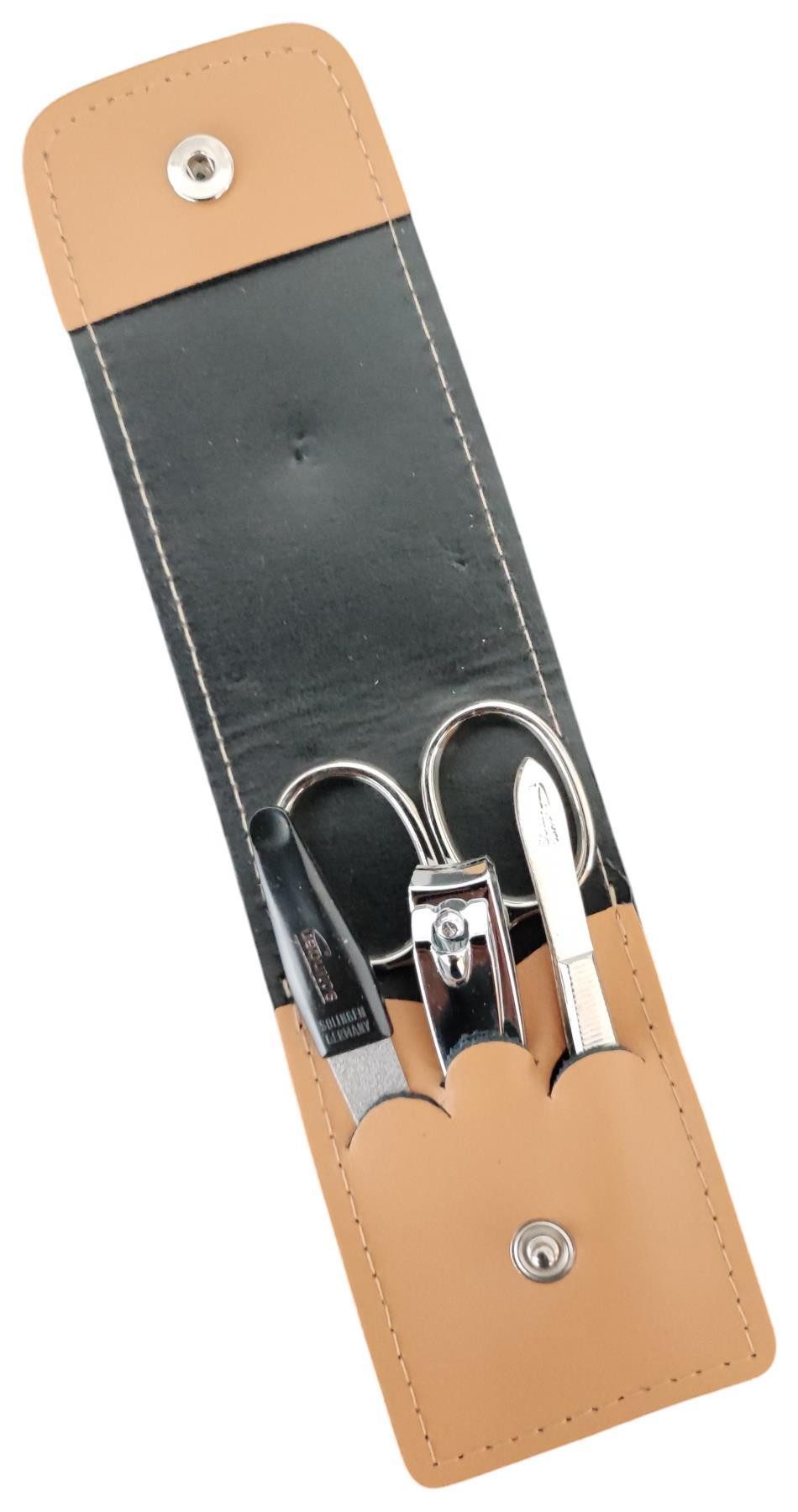 EloModa Maniküre-Etui 4-teiliges Solingen* Maniküre Set mit echt Leder Etui günstig online kaufen
