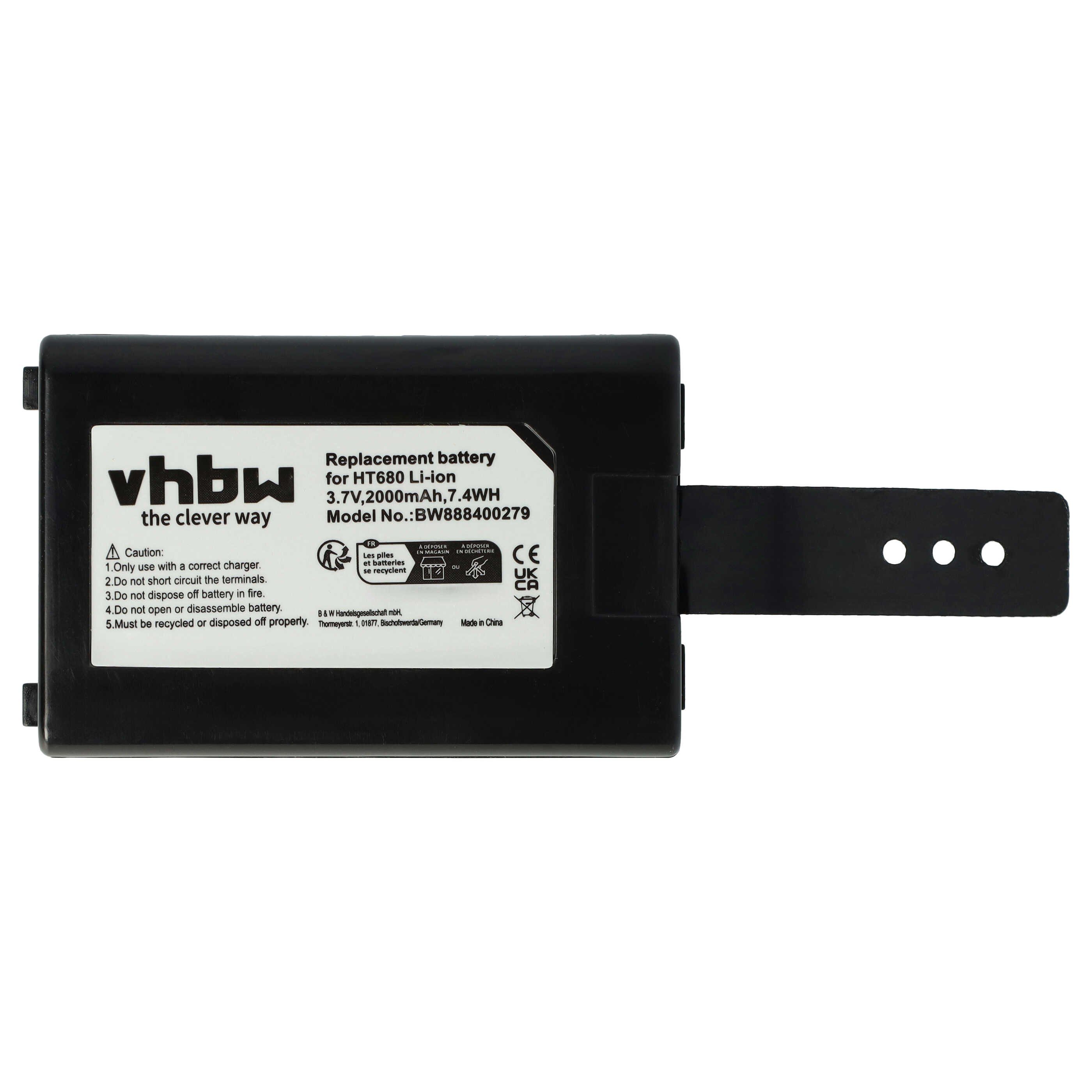 vhbw Ersatz für Unitech 1400-910006G, 1400-900001G, 1400-910005G, Tablet-Akku Li-Ion 2000 mAh (3,7 V)