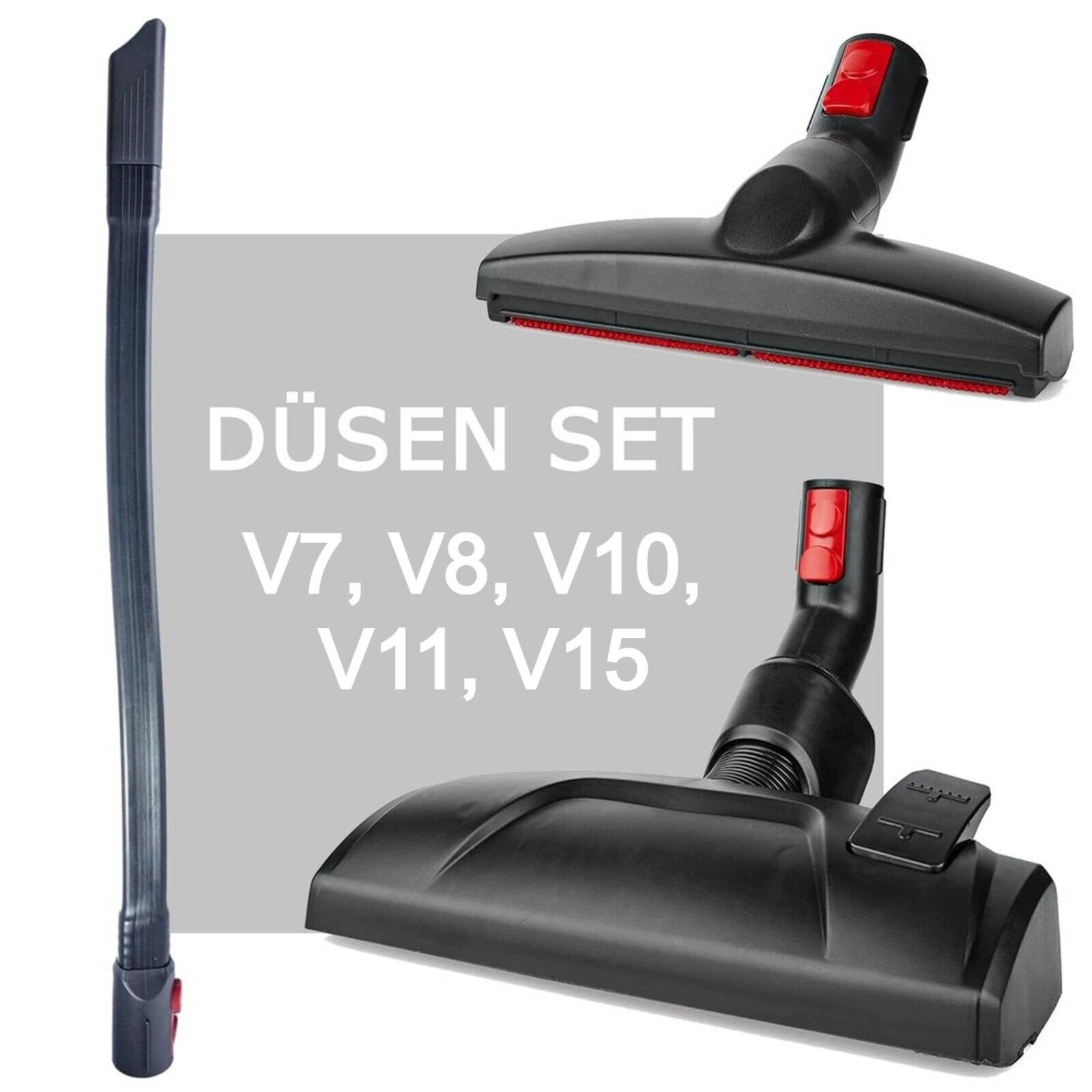 Maxorado Staubsaugerdüsen-Set Ersatzteile Set für Dyson V7 V8 V10 V11 V15 Bodendüse Polsterdüse Düse, Zubehör für Dyson V 7 8 10 11 15 Absolute Animal Detect, (3-tlg), Energiesparend dank stromlosem Betrieb