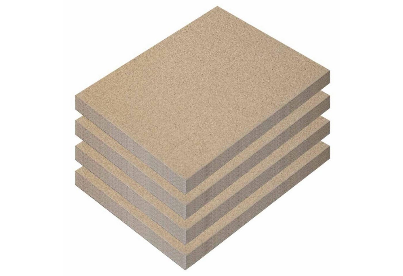 Feuerfest 123 GmbH Feuerraumplatten Vermiculite Platte 300x200x25mm 4 Stück 600KG/m³, - Hitzebeständig bis 1.150 °C - Brandschutzplatte Feuerraum