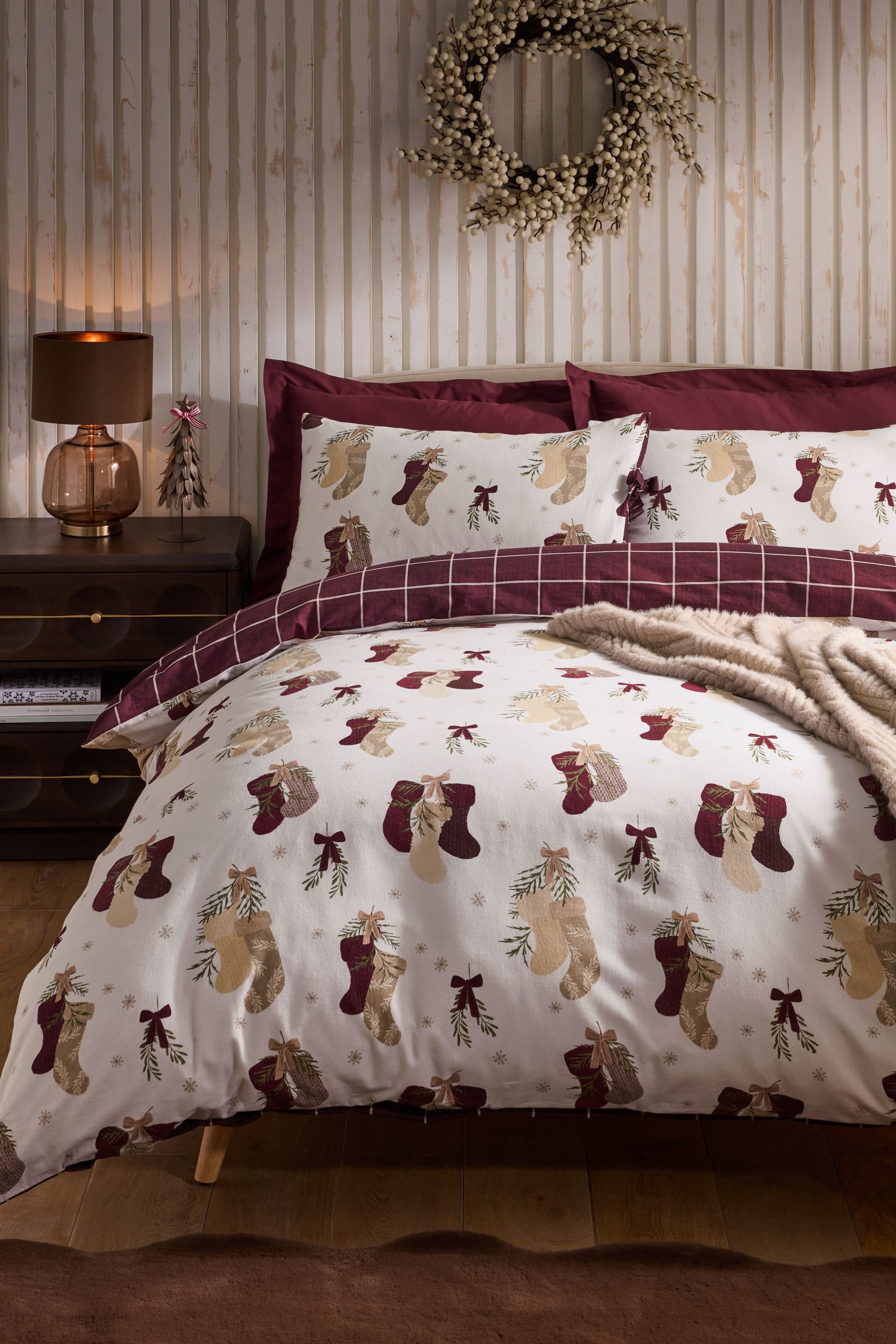 Next Bett-Set Angeraute Wende-Bettwäsche Weihnachten, Bezug: Baumwolle günstig online kaufen