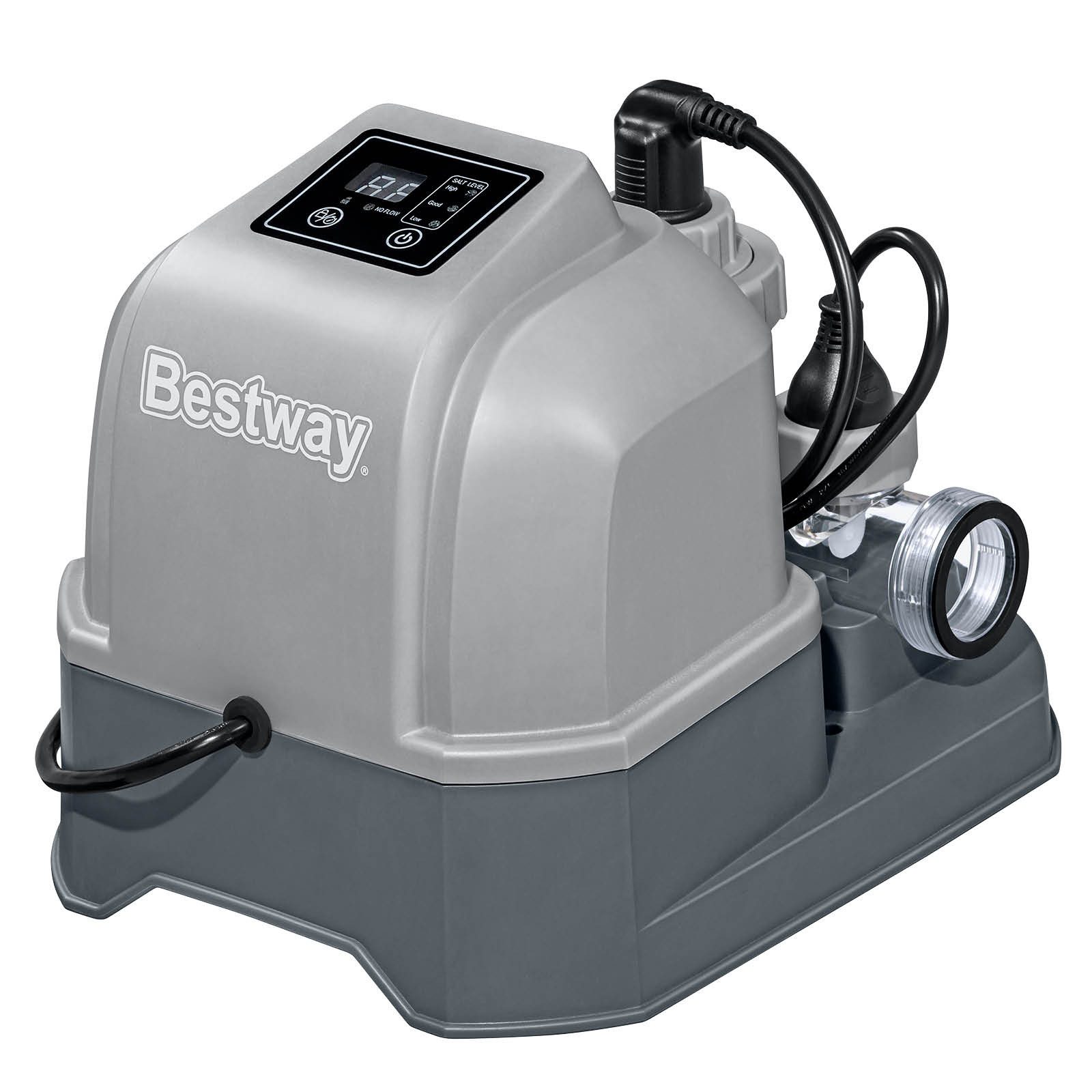 BESTWAY Salzwassersystem Salzwasseranlage Hydrogenic 6 g/h – Chlorfreie Pooldesinfektion, (1-St), Wartungsarm, Hautfreundlich, Energiesparend