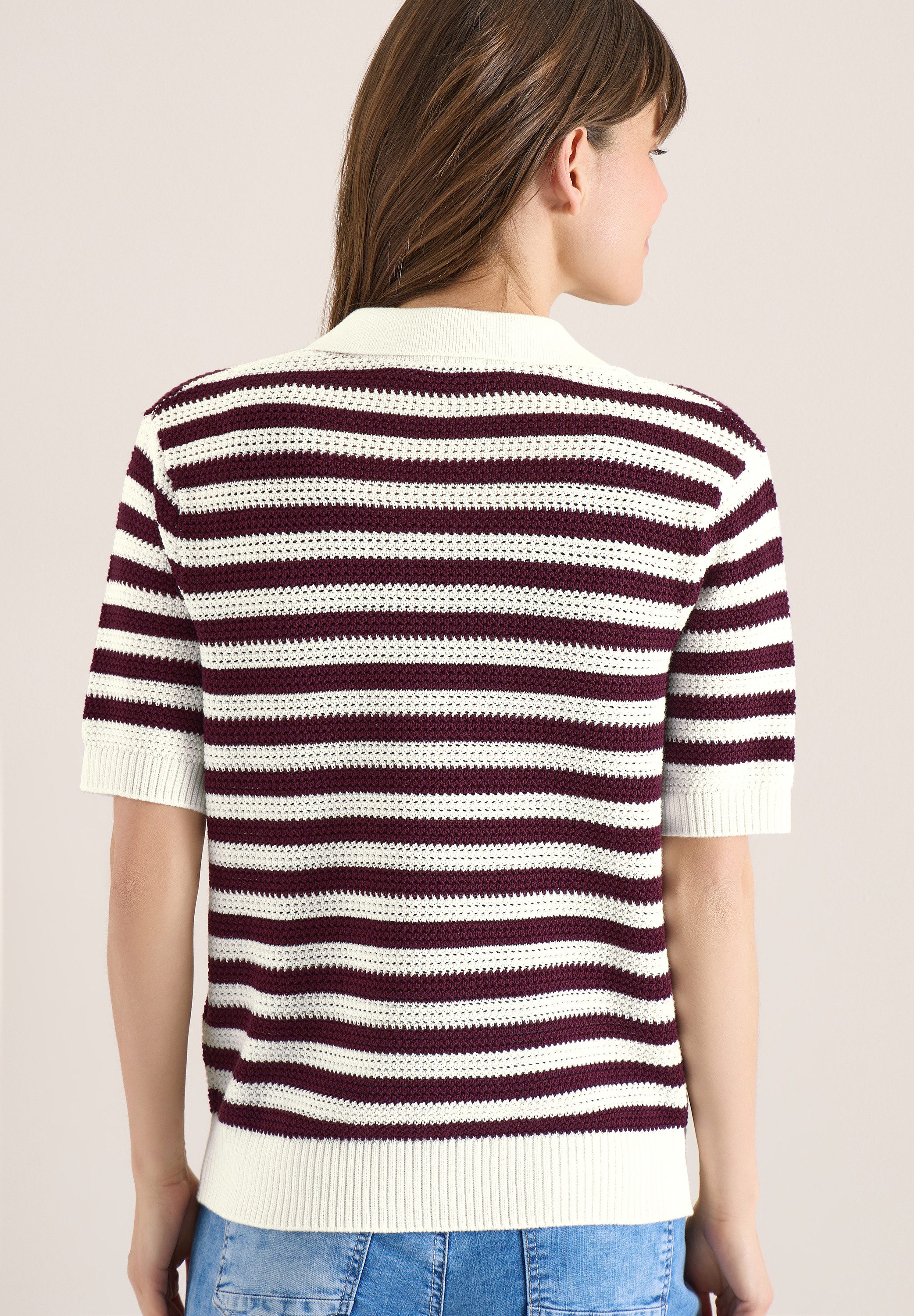 CECIL Kurzarmpullover in Mesh-Qualität