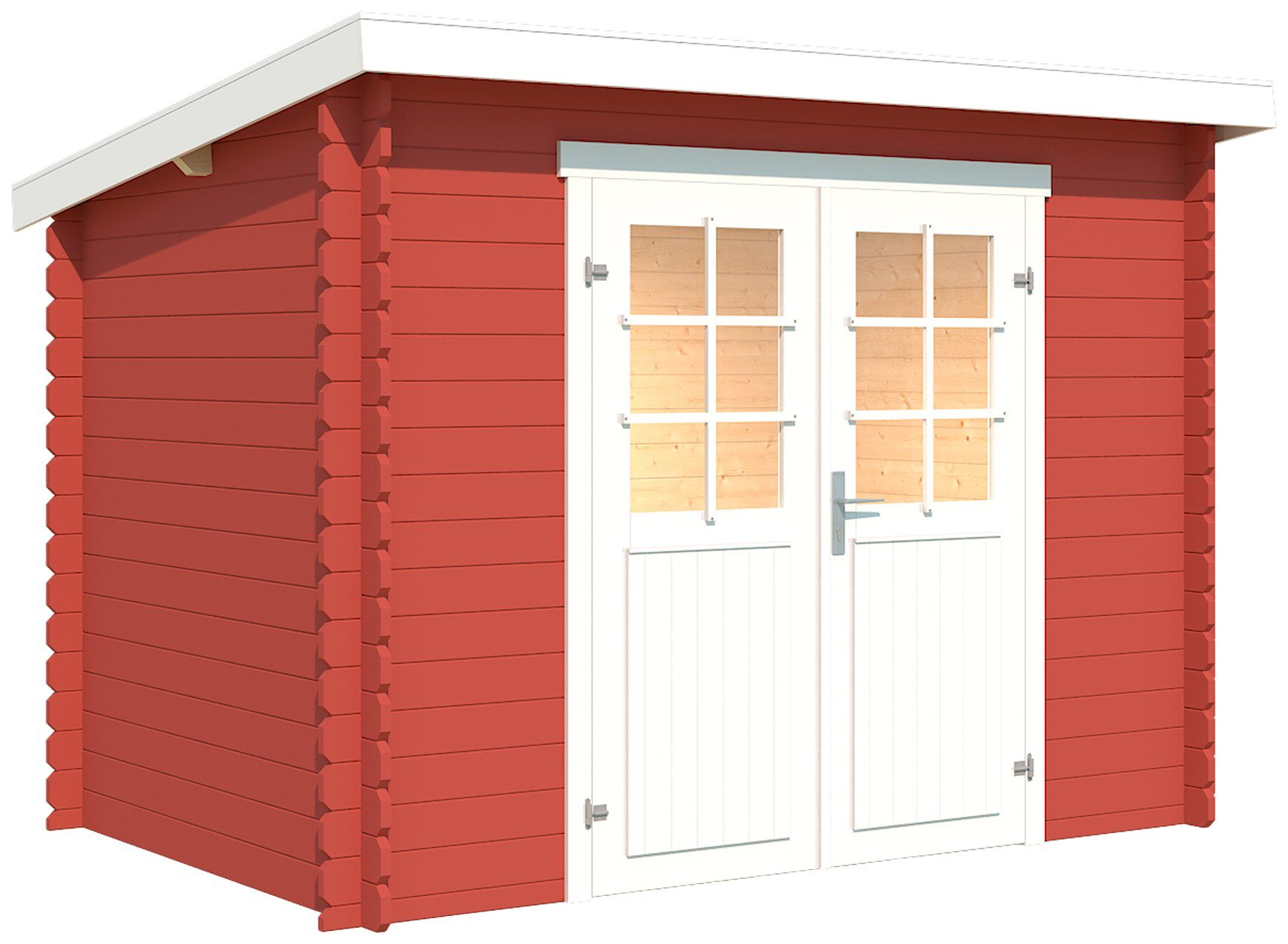 LASITA MAJA Gartenhaus San Jose 175, BxT: 295x213 cm, Blochbohlenhaus 28mm, Fundamentmass 2750x1750, Schwedenrot