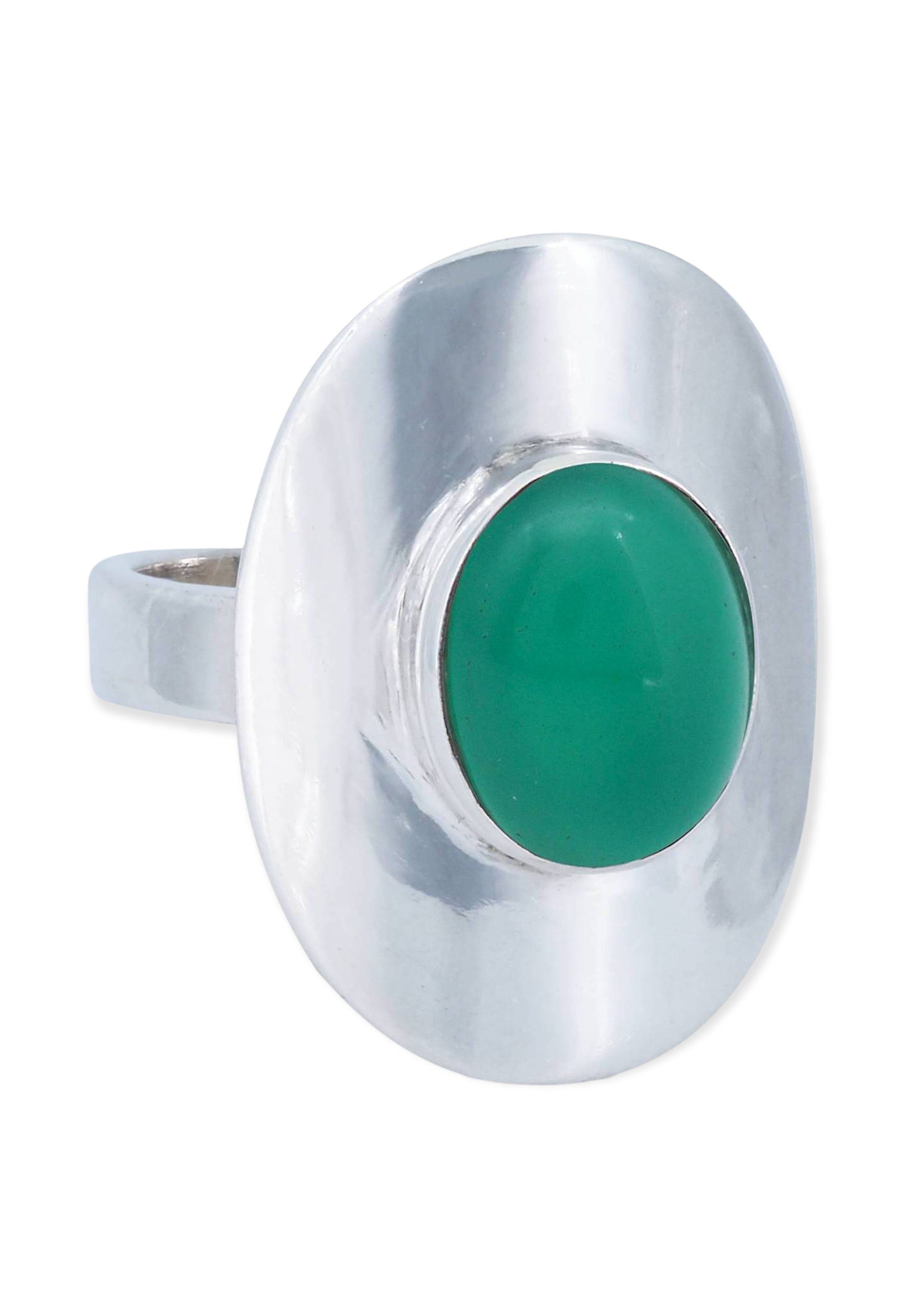 MANTRAROMA Silberring 925er SilbermitGrüner Onyx mehr