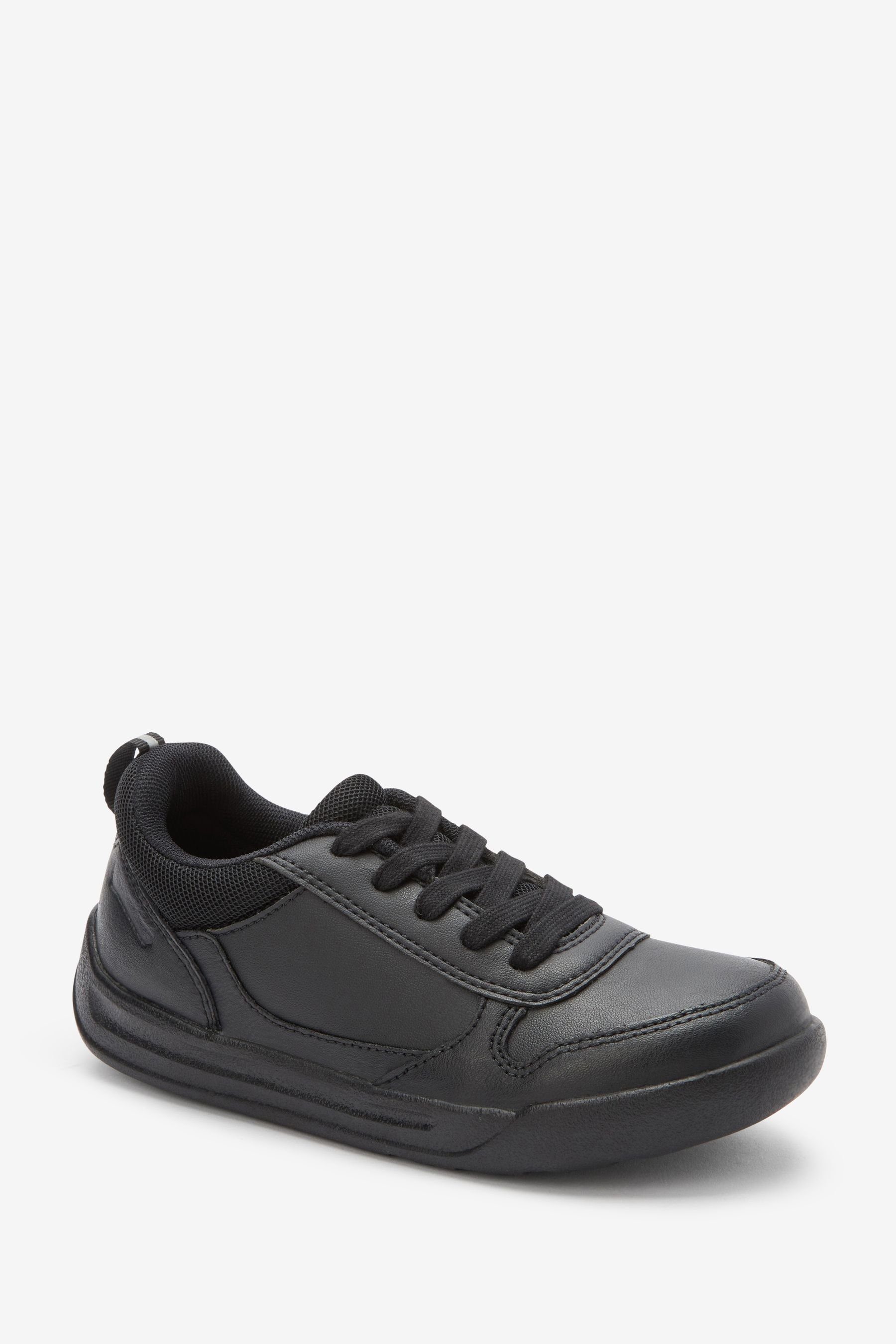 (1-tlg) Next Lace-Up Leder Schul-Turnschuhe aus - Extraweit Black Sneaker