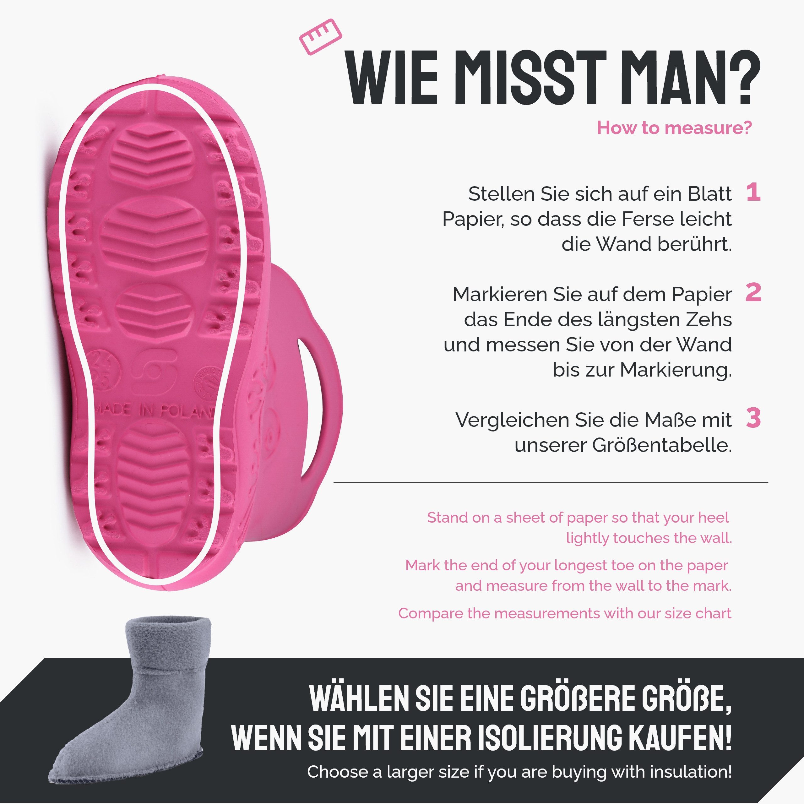 Ladeheid Kinder EVA federleichte Regenschuhe LA-CA-03 Gummistiefel mit herausnehmbares Innenfutter – Bild 2 von 5