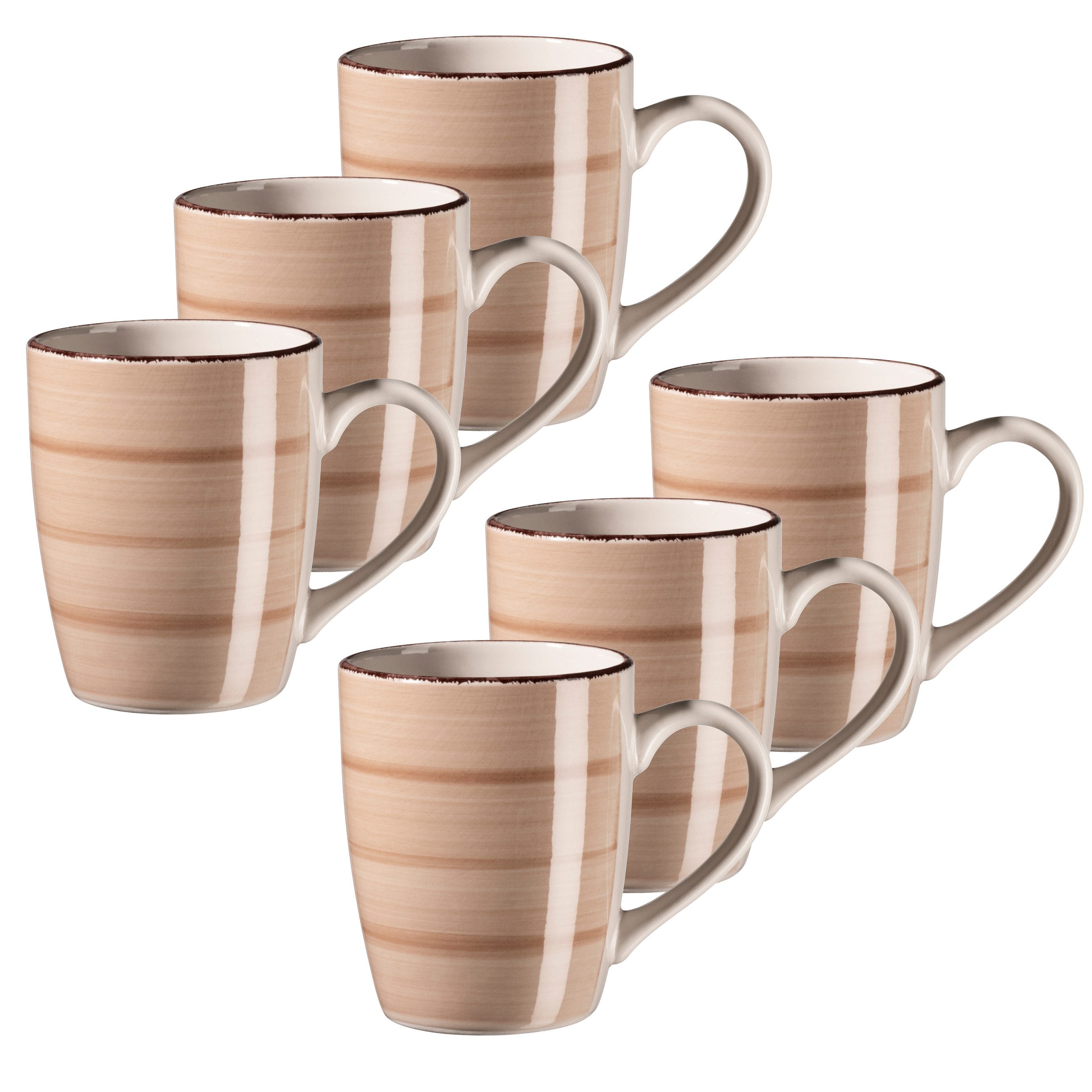 MÄSER Becher LUMACA, 6-tlg., Steinzeug