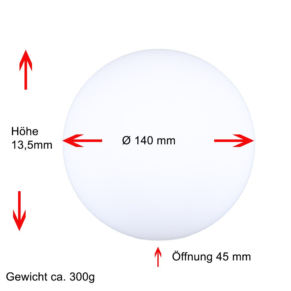 Home4Living Lampenschirm Kugelglas weiß matt Ø140mm Lampenglas Ersatzglas Opalglas, Dekorativ