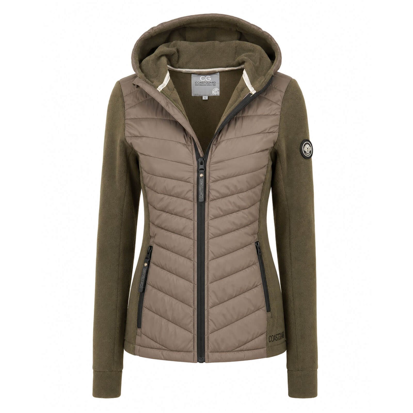 Coastguard Steppjacke Damen Hybridjacke Übergangsjacke - Leichte Jacke mit Fleece und Stepp Velvet-Fleece mit Stepp, Angeschnittene Kapuze, Reißverschluss-Tasch – Bild 2 von 5