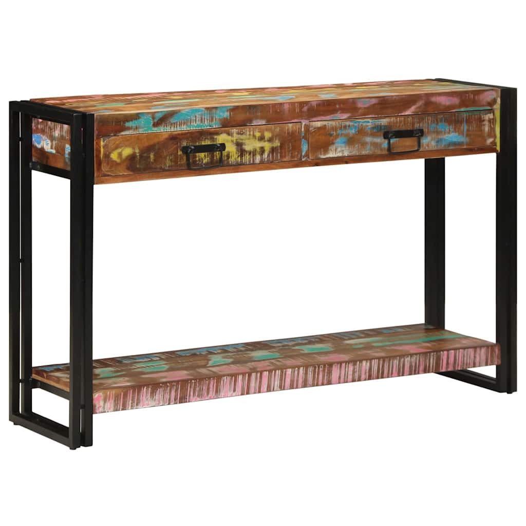 vidaXL Beistelltisch Konsolentisch mit Regal Mehrfarbig Massives upgecyceltes Holz (1-St)
