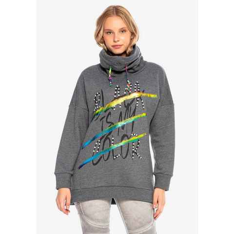 Cipo & Baxx Sweatshirt mit hohem Schallkragen