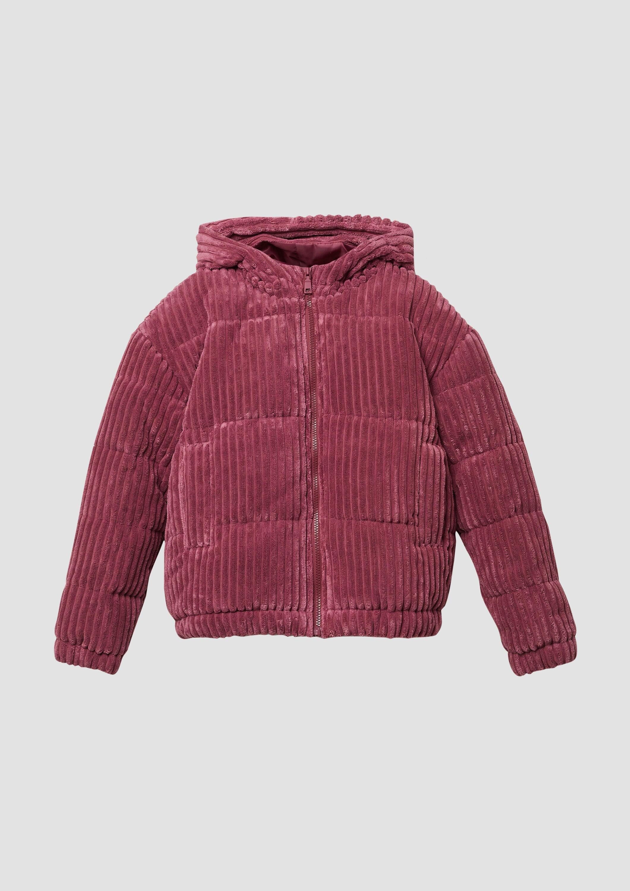 s.Oliver Winterjacke Outdoor-Jacke Gesteppte Cord-Jacke mit Kapuze