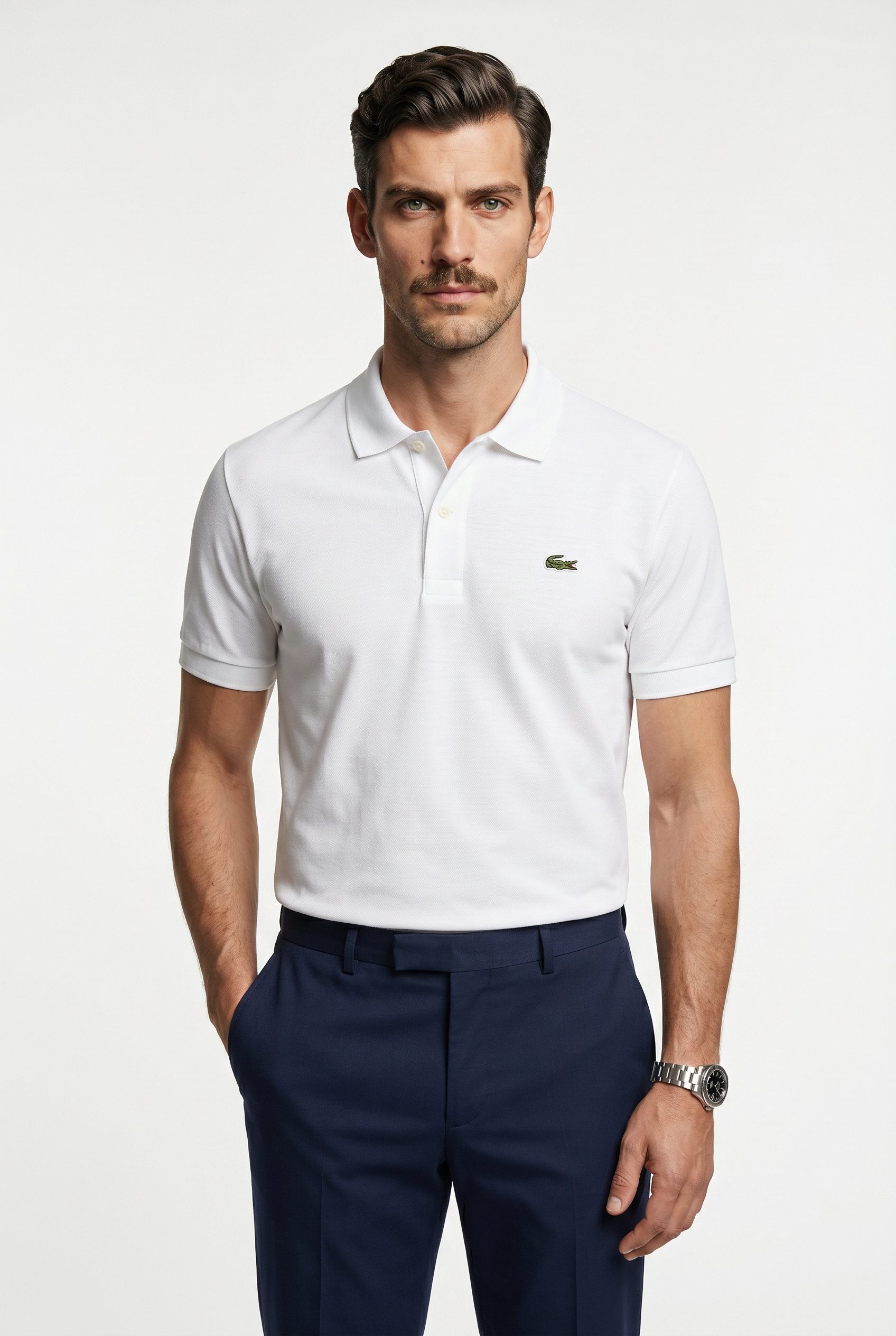 Lacoste Poloshirt Polokragen, Jersey-Qualität, gesticktes Krokodil auf der Brust