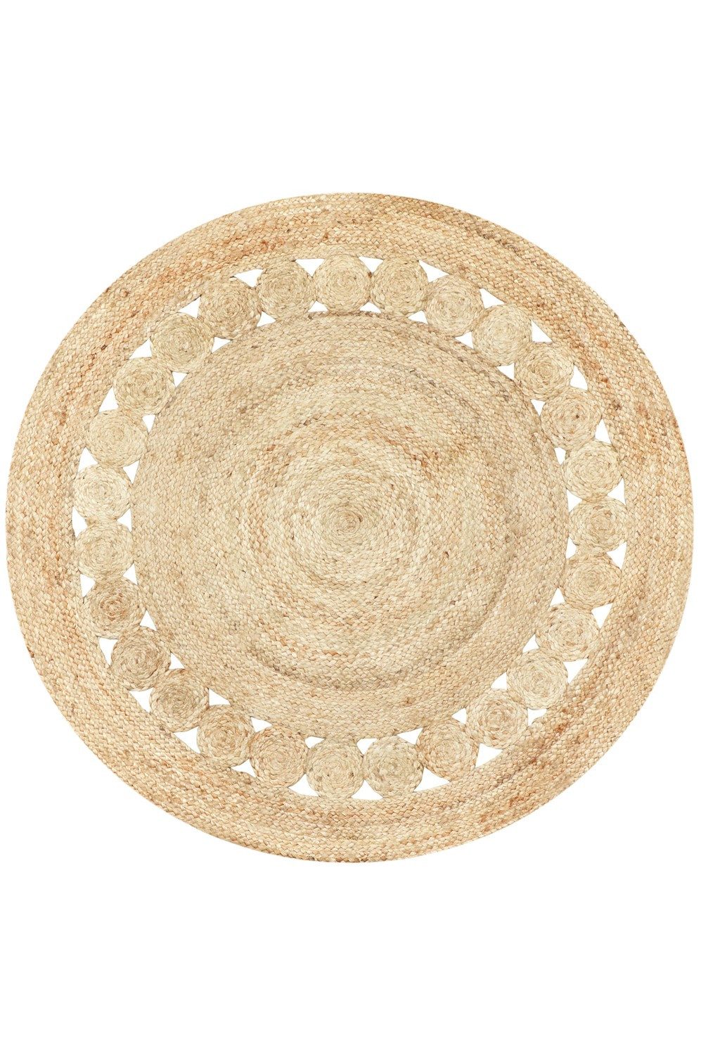 Marrakesch Orient & Mediterran Interior Teppich Jute tapijt, rond, Jemina, naturel, 120 cm, Höhe: 10 mm, Handarbeit