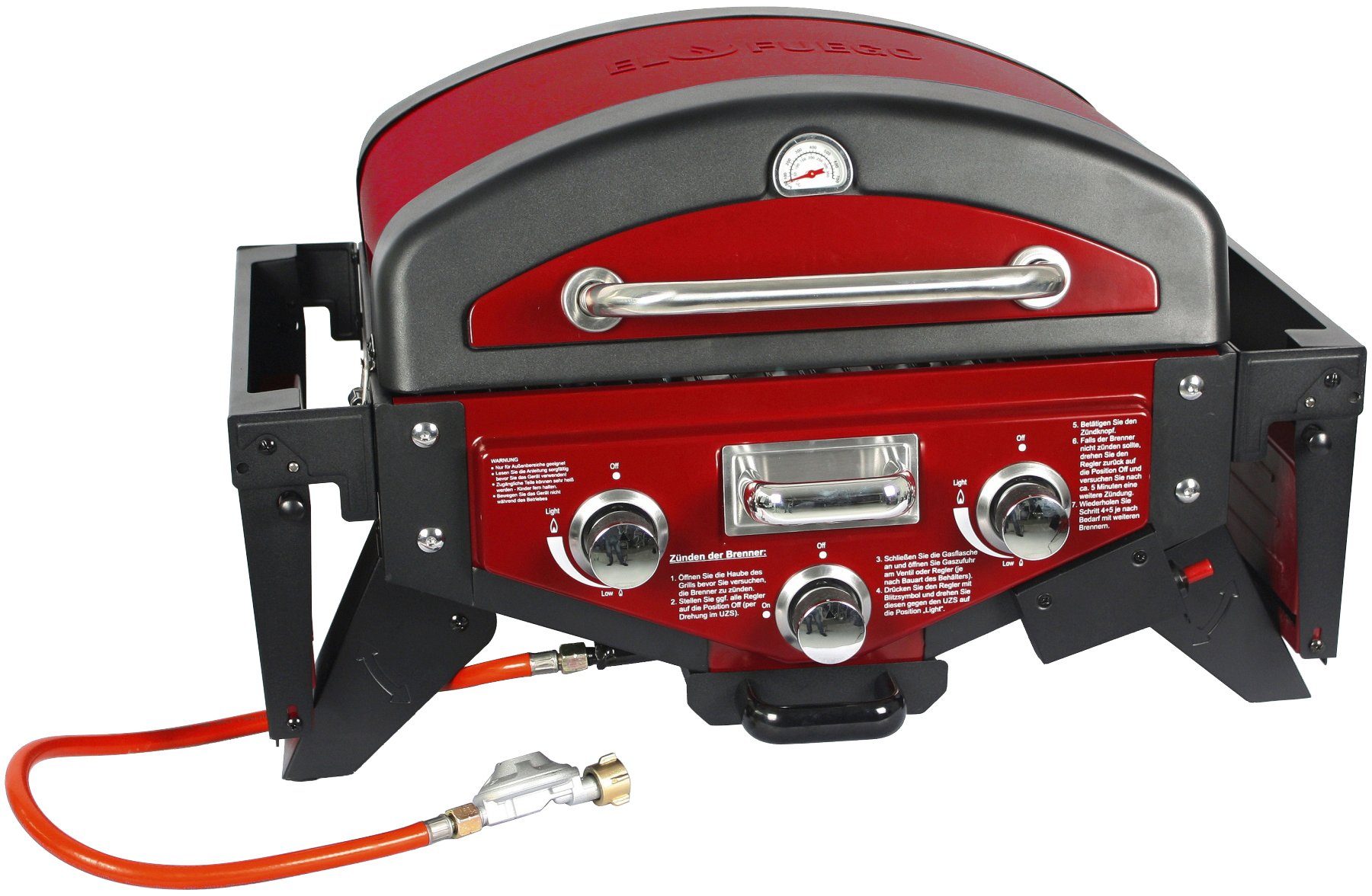 El Fuego Gasgrill Medison rot, BxTxH: 118,5x38x52 cm