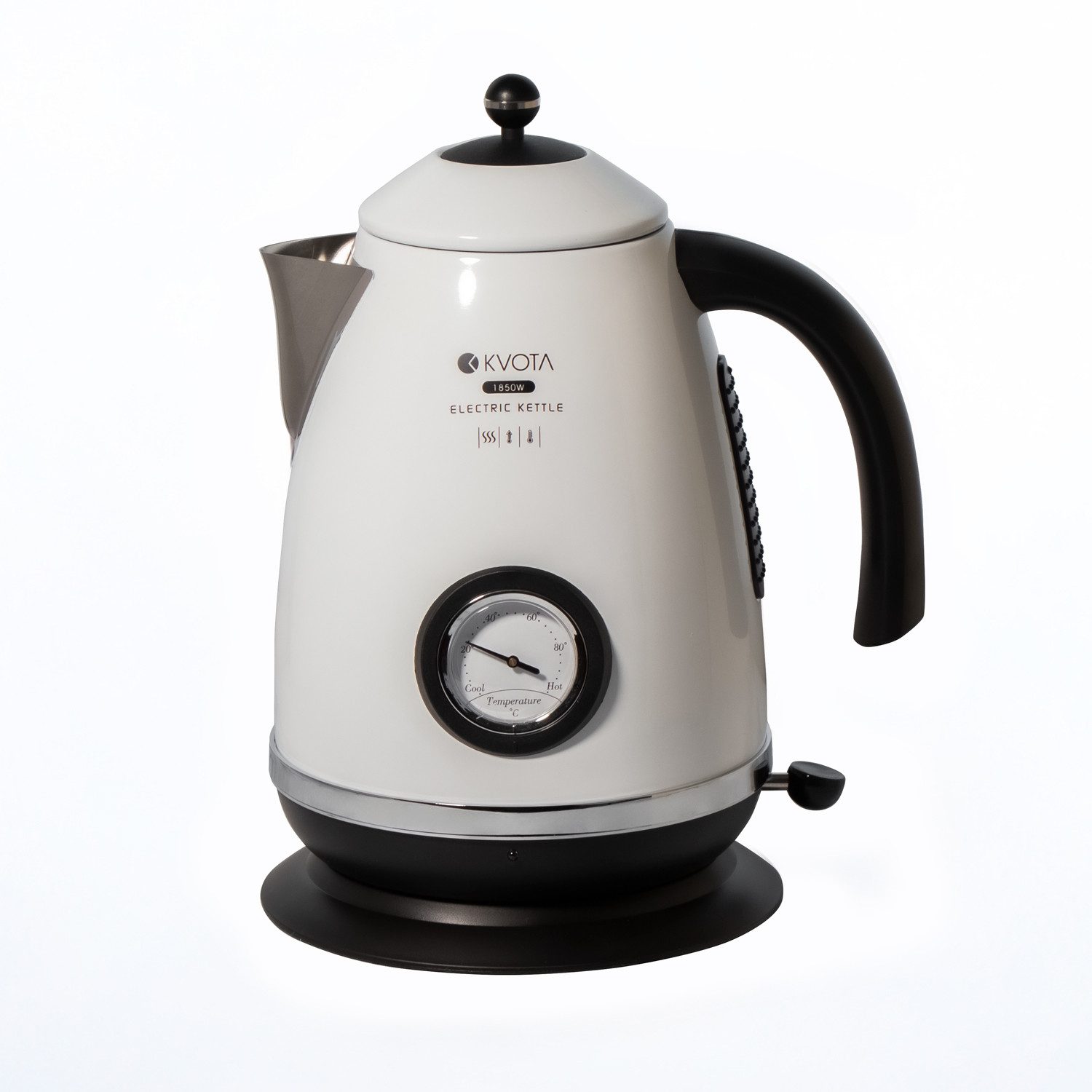 KVOTA Wasserkocher Elektrischer Wasserkocher STYLE 1,7 L im Retro-Style, Edelstahl 2200w, 1.7 l, 2200 W, Retro-Look, Edelstahl