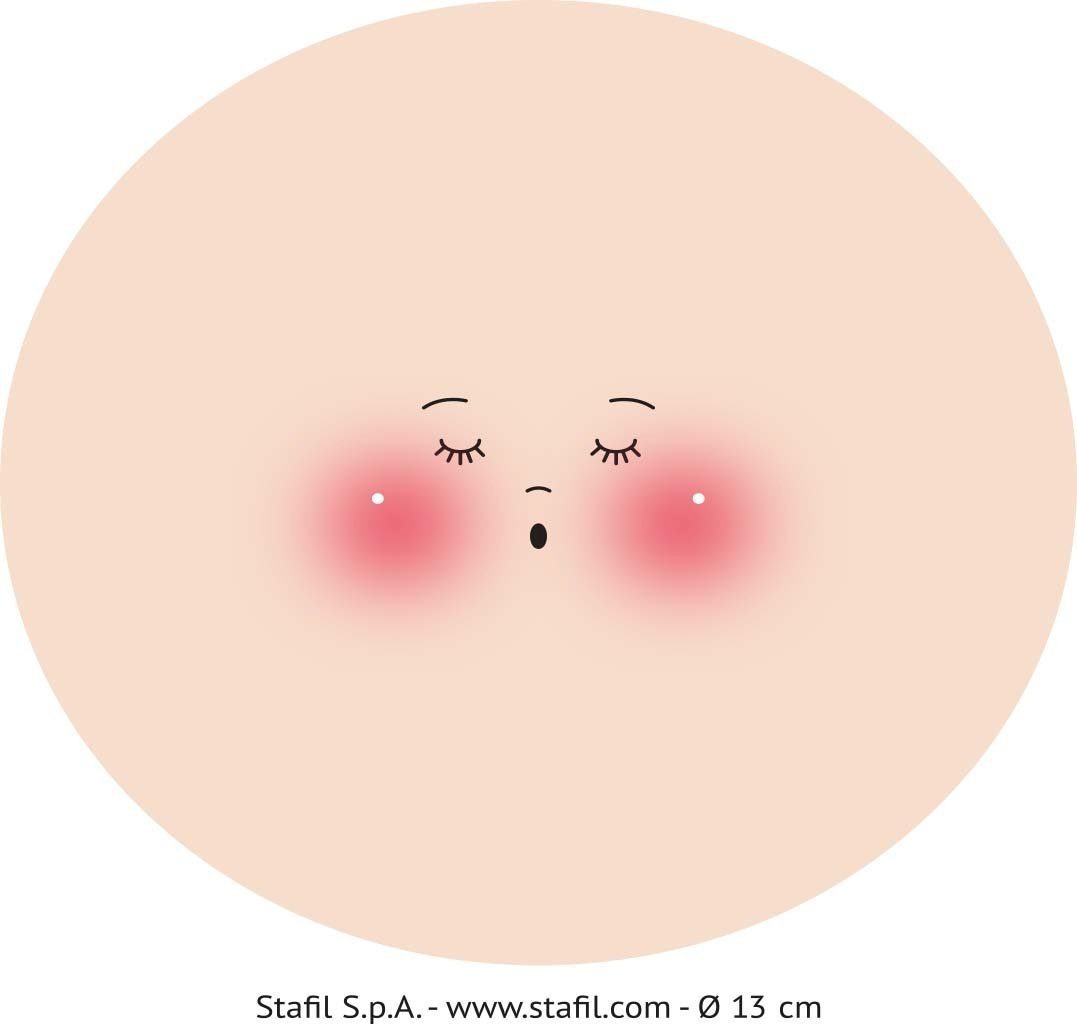 stafil Aufkleber Gesicht auf Trikotstoff Marty, 3 Stück