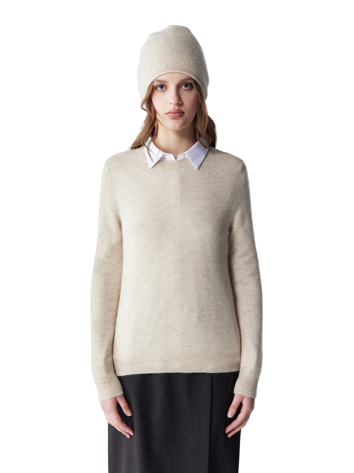 GOBI Cashmere Rundhalspullover 99€ Kaschmir-Set aus Pullover und Mütze günstig online kaufen