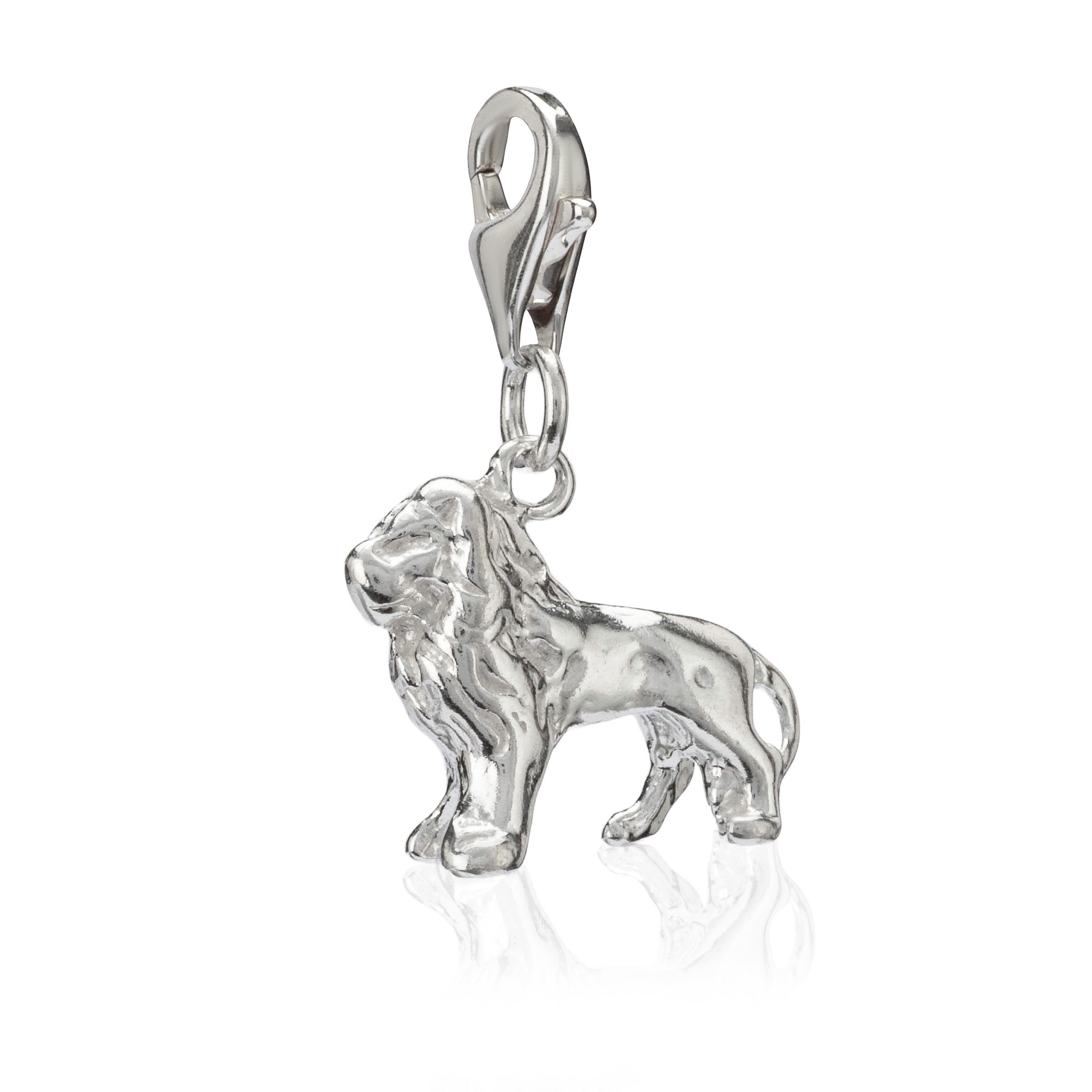 Charm-Einhänger Damen Charm-Anhänger Löwe 925 Silber 17x12mm Schmu