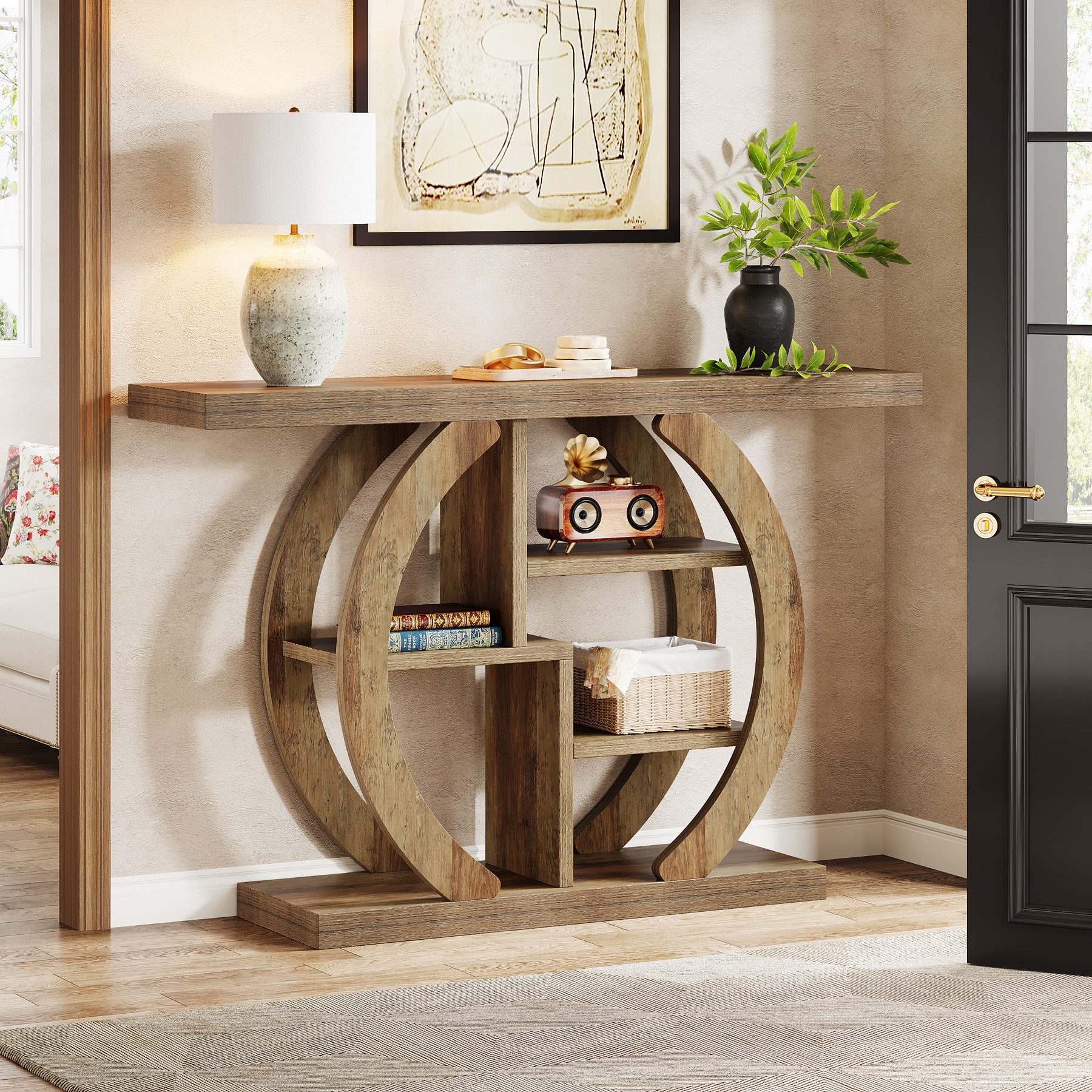 Tribesigns Konsolentisch 4-Tier Sofa Tisch, Holz günstig online kaufen