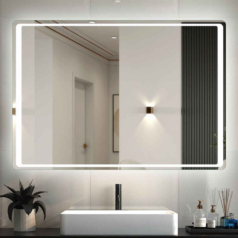 duschspa Badspiegel 70-100 cm Beschlagfrei, Infrarot-Sensor Schalter