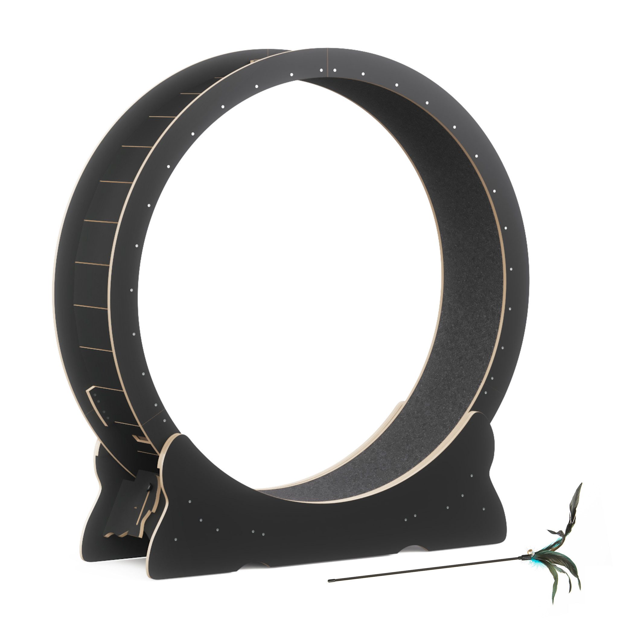 Mondeer Tier-Intelligenzspielzeug Katzenlaufrad, MDF, Innendurchmesser 100cm, Leises Scrollrad und Sicherheitsschloss-Design