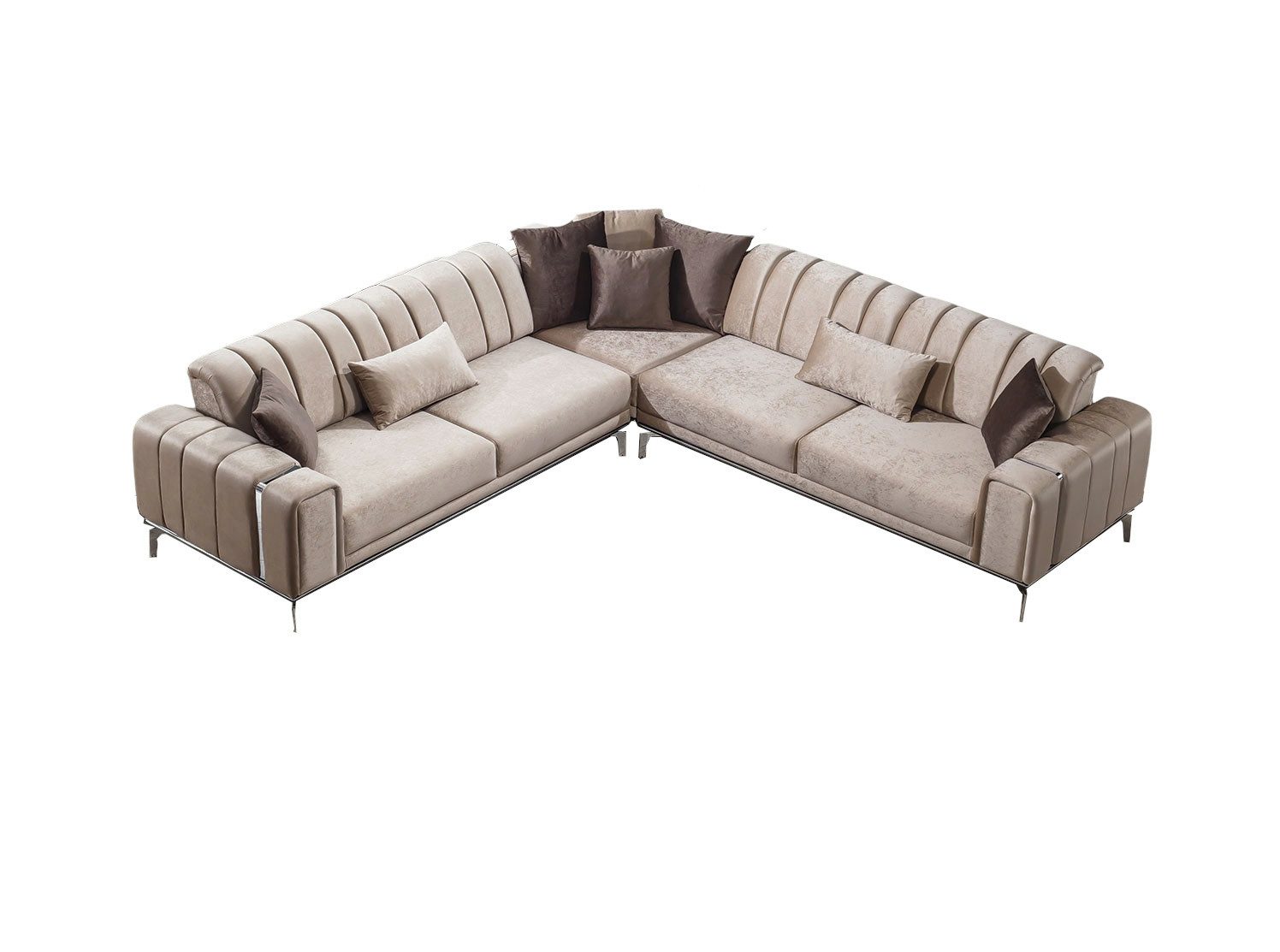 Villa Möbel Ecksofa Eden, Set, mit Relax-/Bettfunktion durch umklappbare Rückenlehne
