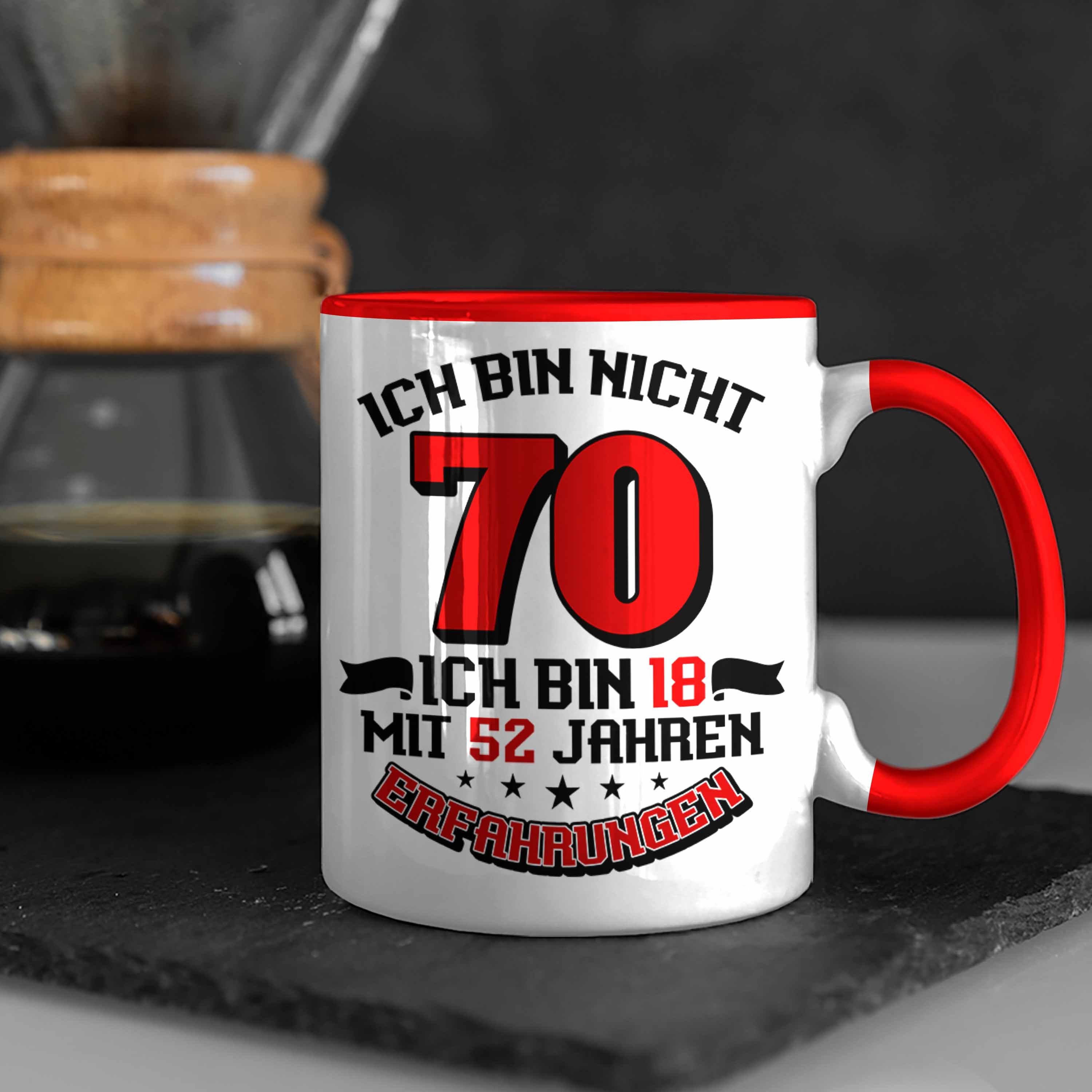 Trendation Tasse Tasse 70. Männer Rot 70 Frauen für Geschenkidee 18 Jahre Spruch Geburtstag
