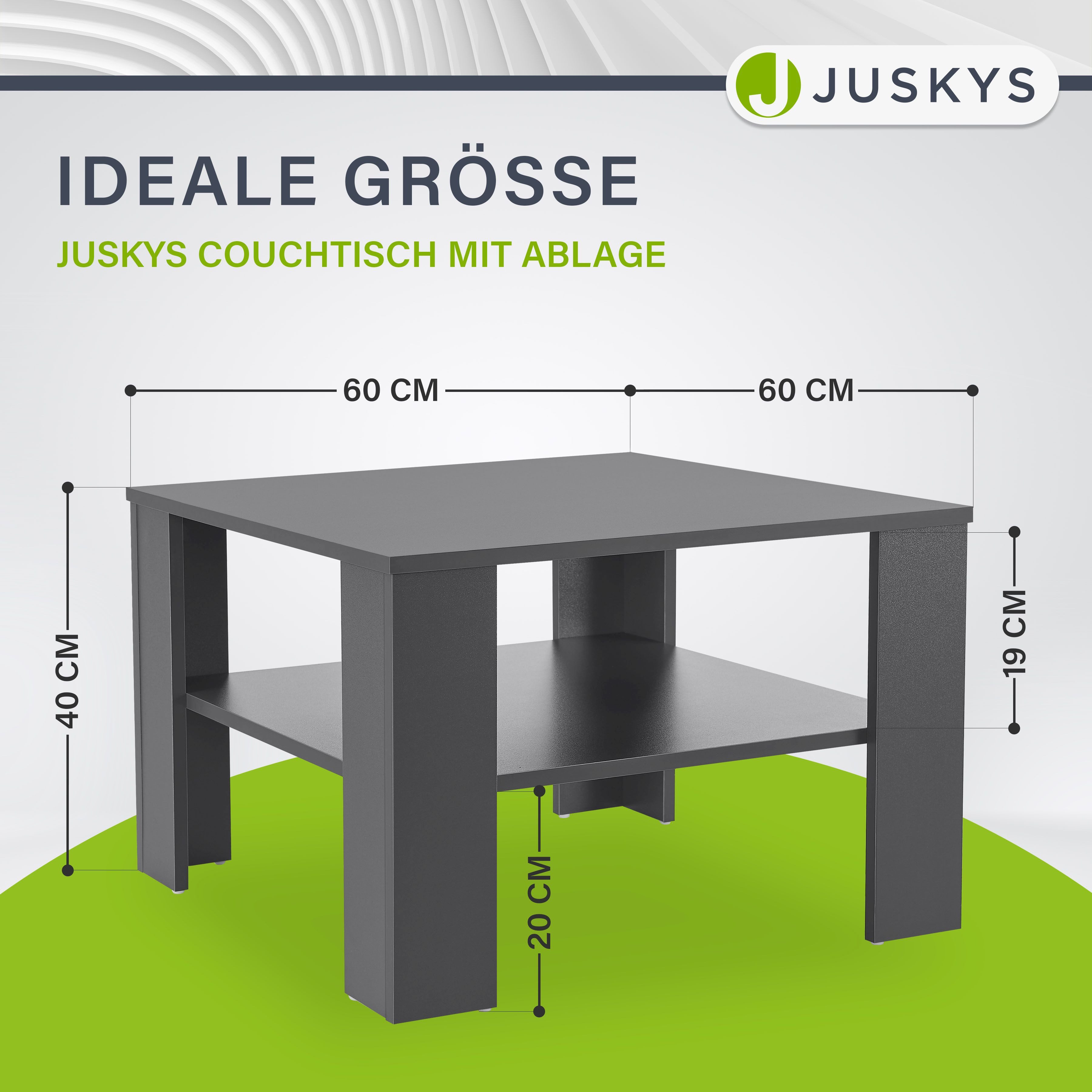 Juskys Couchtisch, Dunkelgrau mit Melaminbeschichtung günstig online kaufen