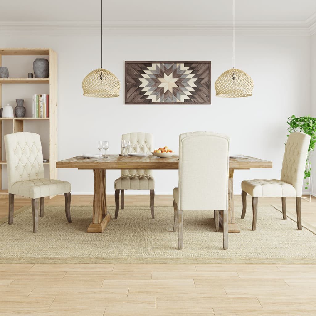vidaXL Stuhl Esszimmerstühle 4 Stk Beige günstig online kaufen