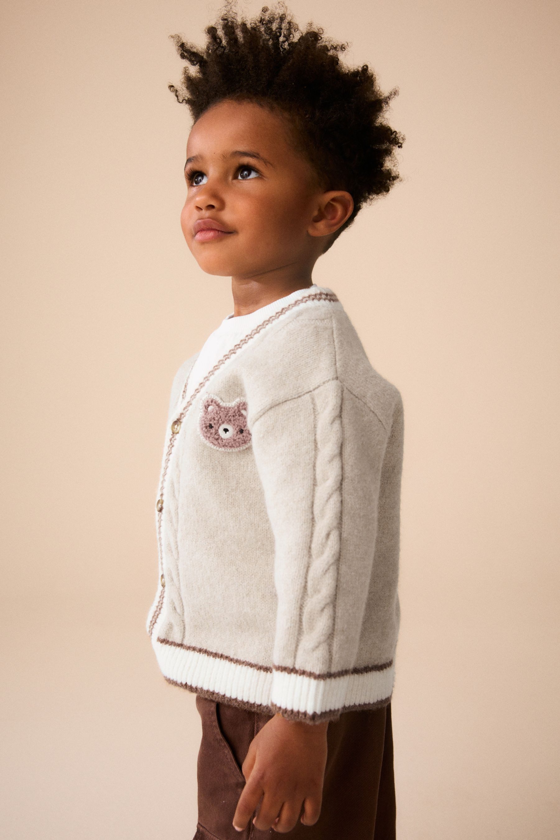Next Strickjacke Strickjacke aus 100 % Baumwolle mit Figuren (1-tlg) – Bild 3 von 5