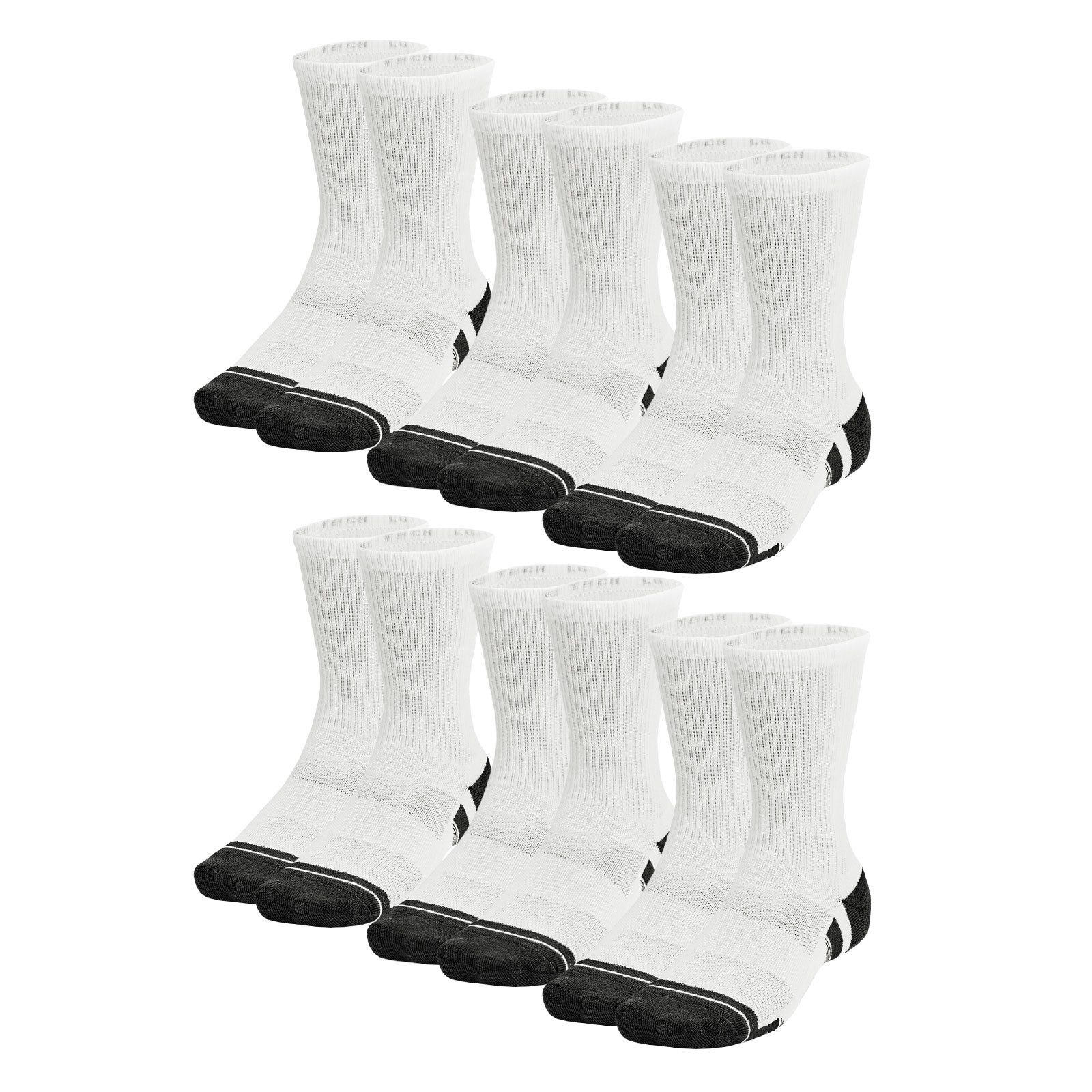 Under Armour® Funktionssocken 6 Paar Performance Tech-Crew-Socken (6-Paar) mit Fußgewölbestütze