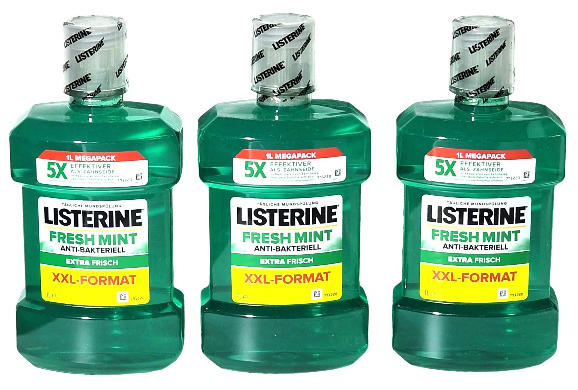 Listerine Mundspülung 3x Listerine Fresh Mint Mundspülung 3x 1000 ml