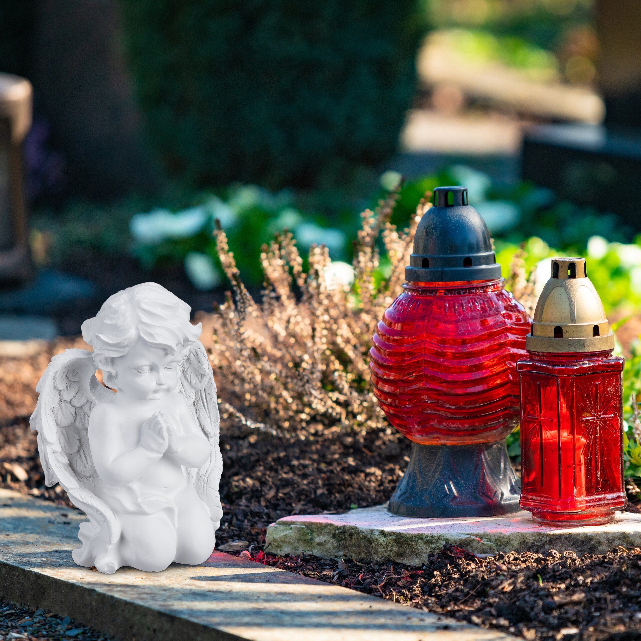 relaxdays Engelfigur Betender Grabengel