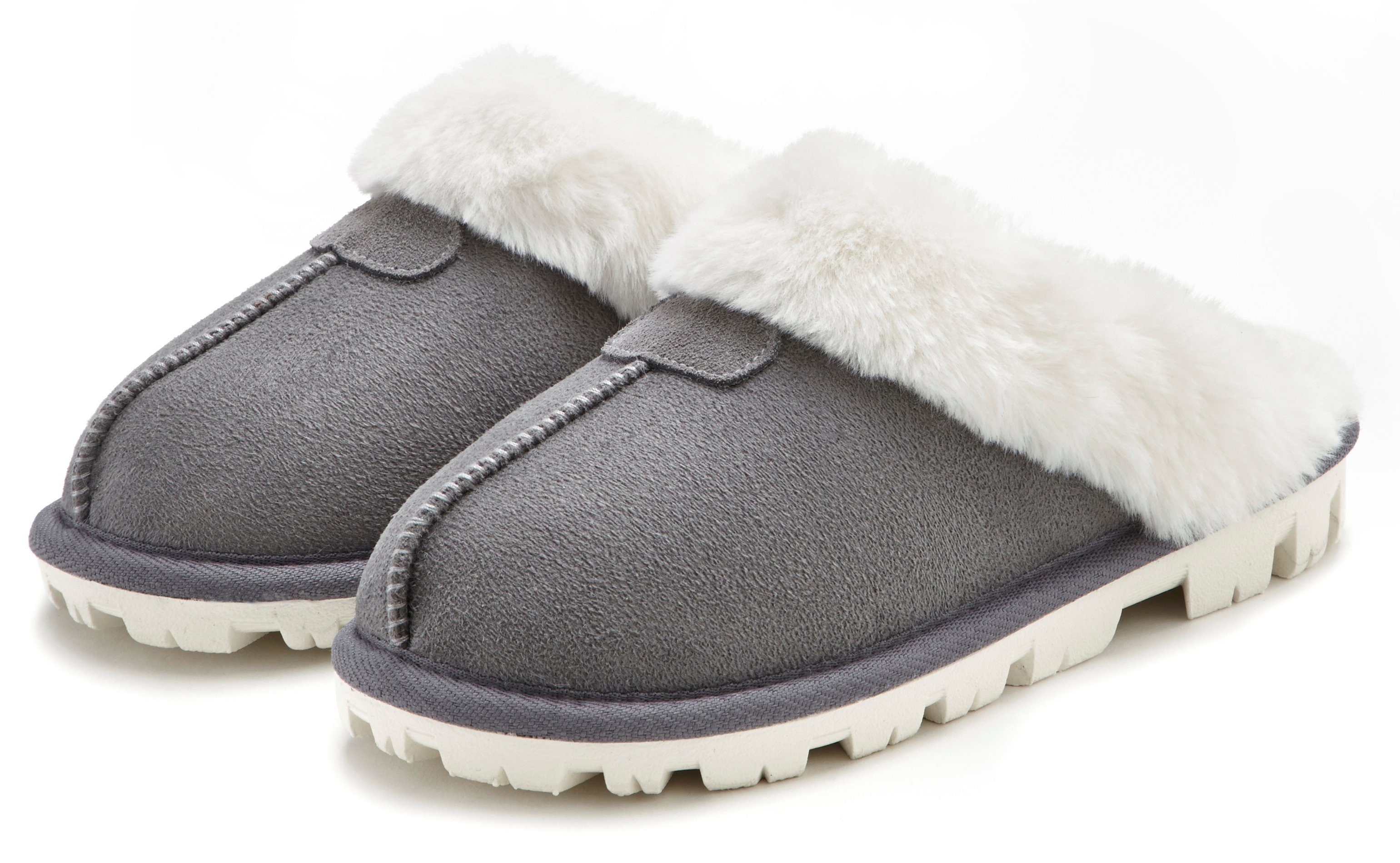 Vivance Plüsch Hausschuhe, Hausschuh, Pantoffeln, Clogs, günstig online kaufen