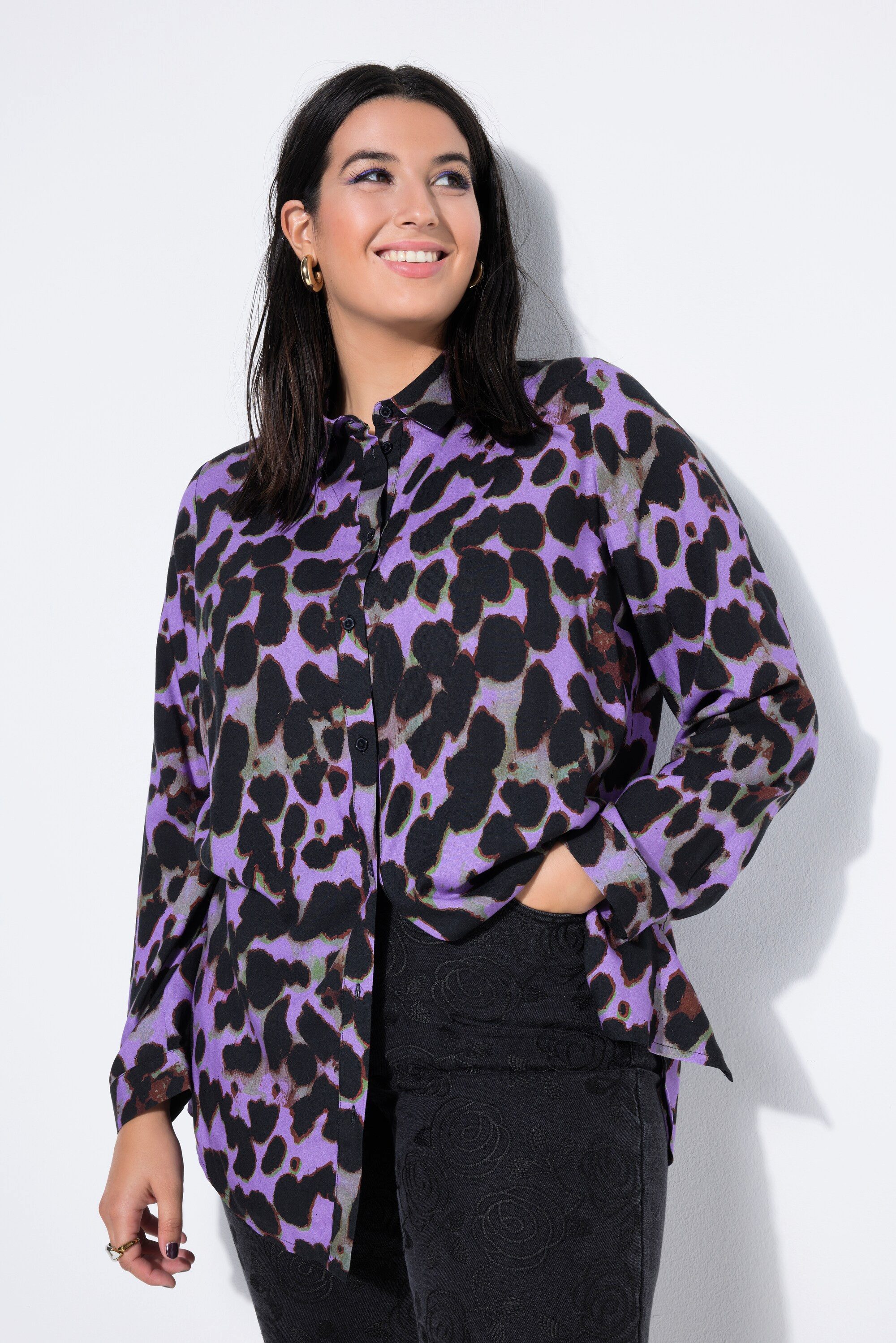 Studio Untold Hemdbluse Hemdbluse Boxy Shape Color-Leo