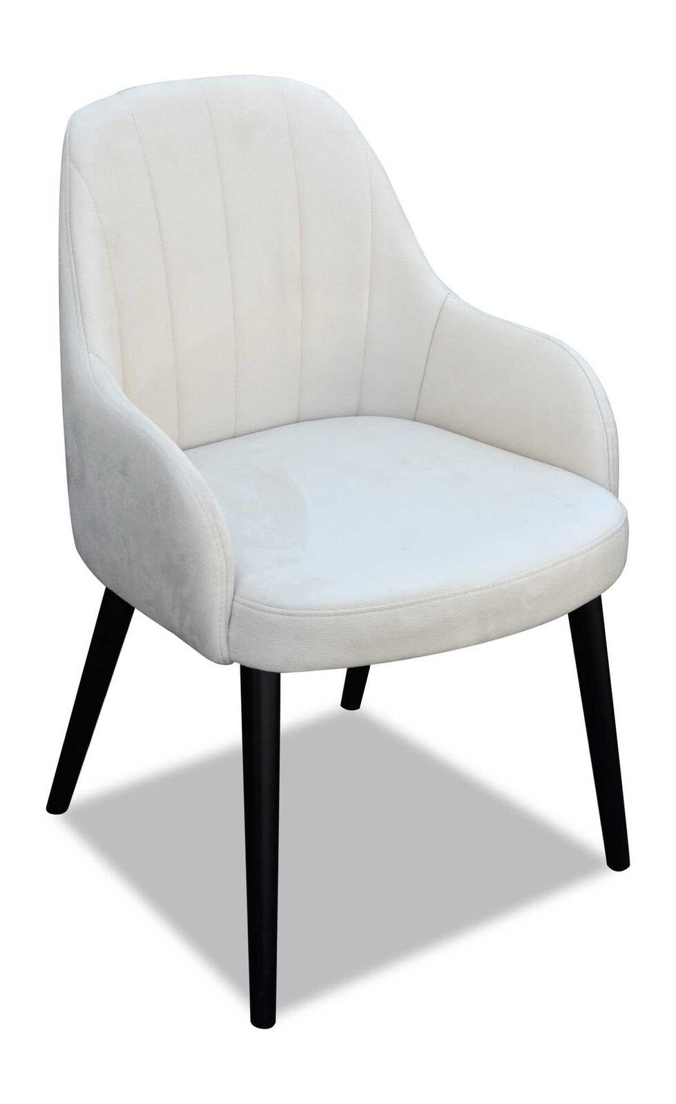 Textil Armlehne (1 Braun Esszimmerstuhl Weiß/Schwarz Luxus Lehnstuhl mit Stuhl St) JVmoebel Stuhl Design