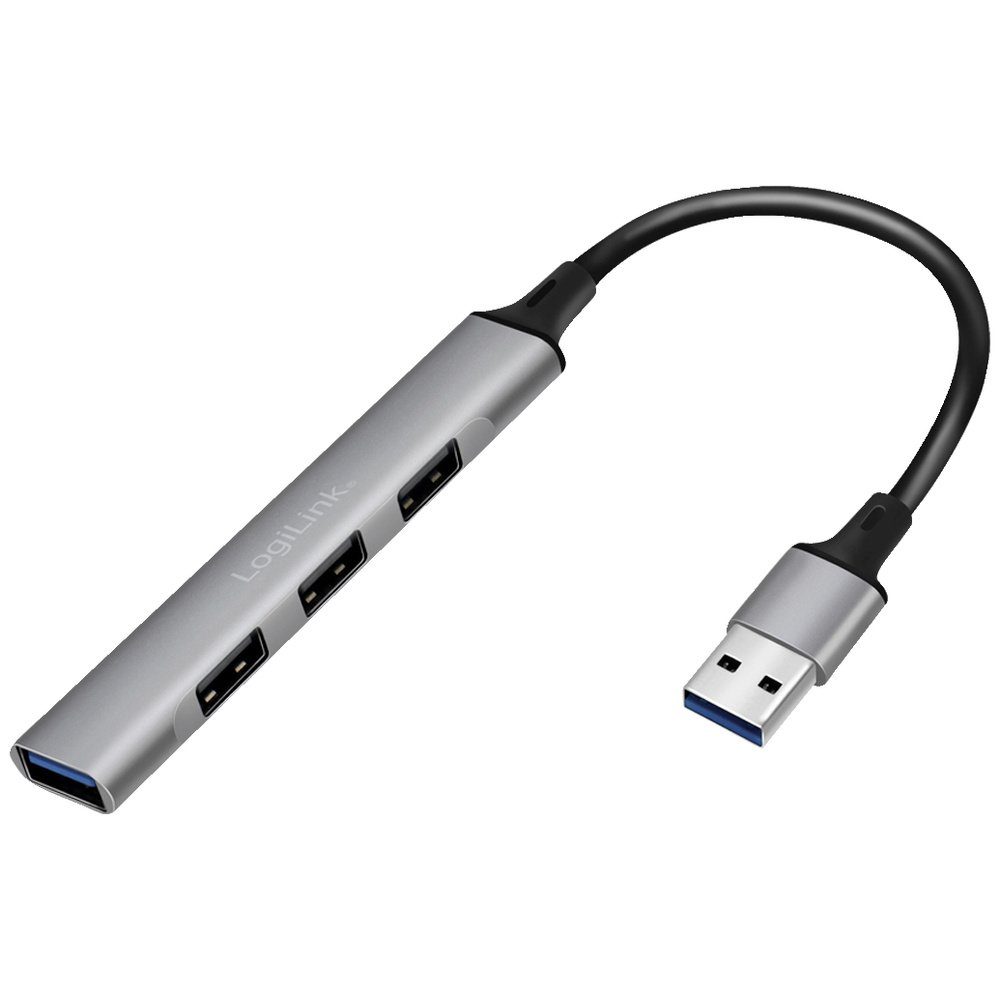 USB-Verteiler LogiLink UA0391 USB 3.0-Hub Aluminium-Grau