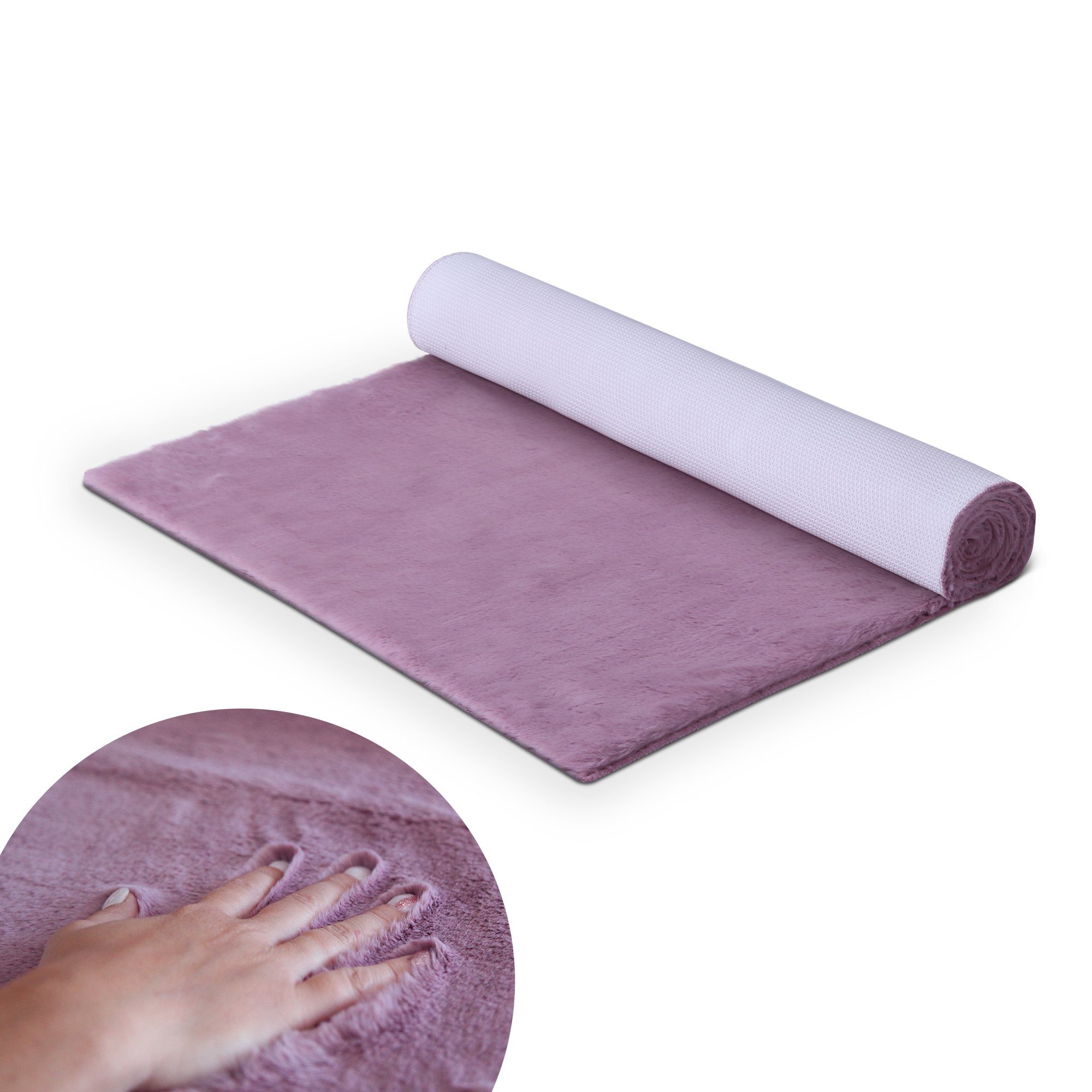 Bestlivings Hochflor-Teppich 60x120cm, Rechteckig, Höhe: 20 mm, extra weich, Anti-Rutsch Unterseite, bei 30°C waschbar